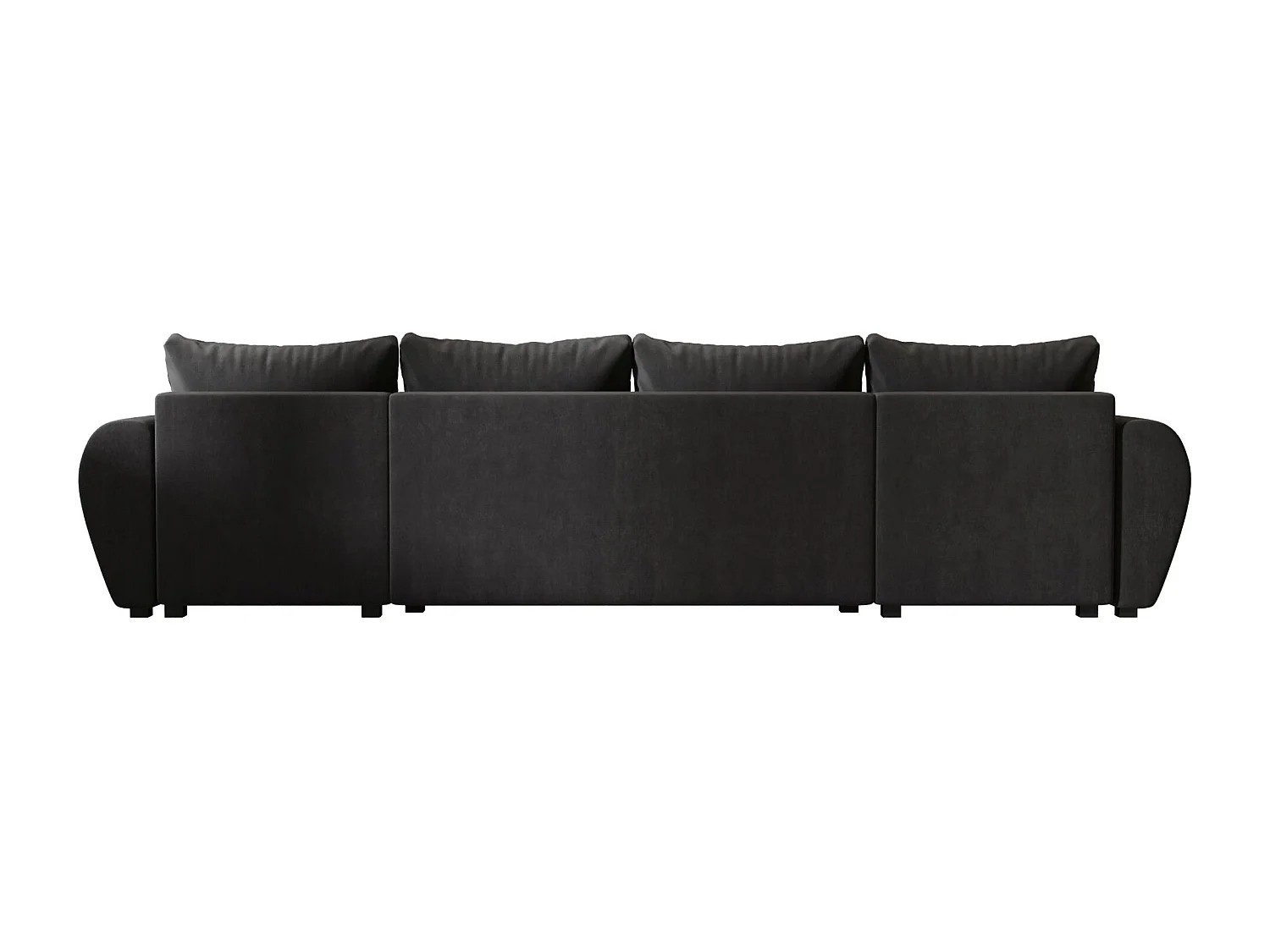 Canapé d'angle BEDANTE MOLISA U itaka 27 noir avec fonction couchage Canapé d'angle en forme de U avec espace de rangement Coffre à literie