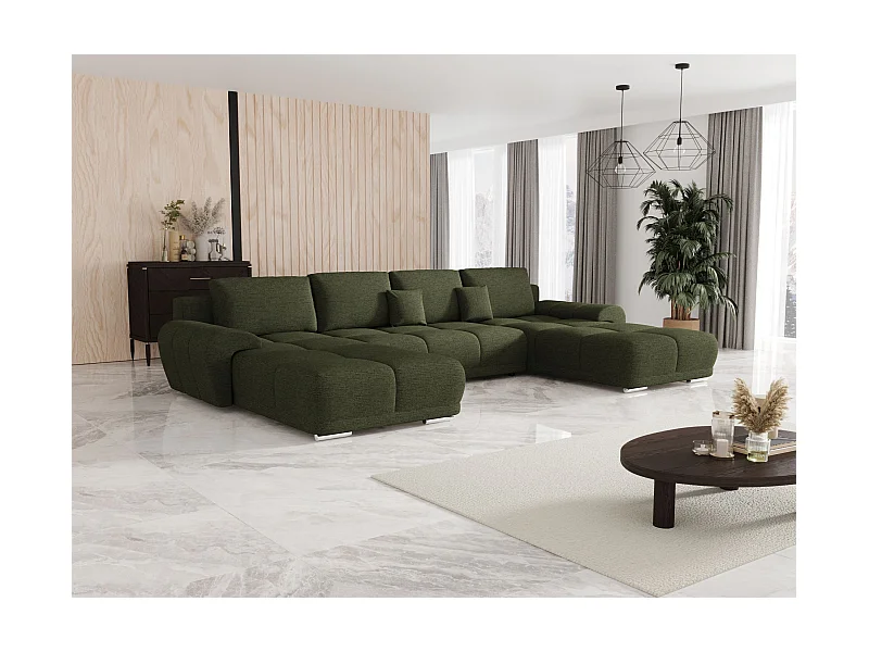 BEDANTE narożnik BEGA U ARAGON 39 zielony z funkcją spania sofa w kształcie litery U z pojemnikiem na pościel sofa do salonu kanapa sofa sofa rozkładana
