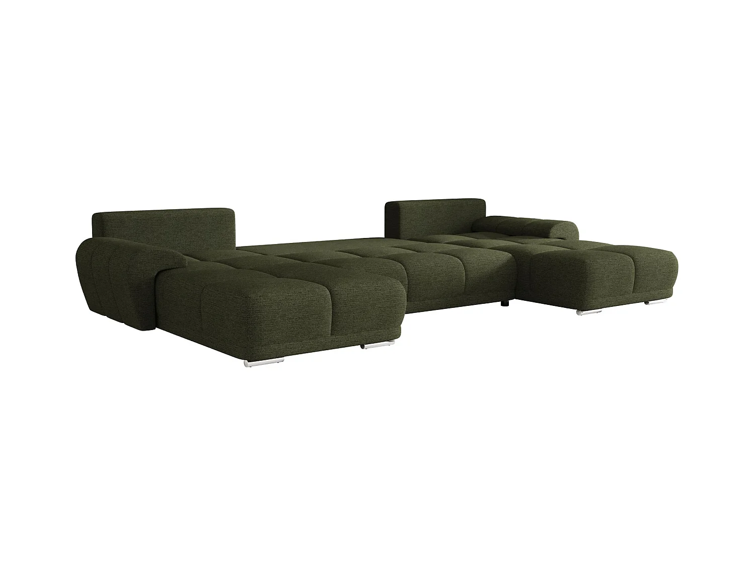 BEDANTE canapé d'angle BEGA U Links ARAGON 39 vert avec fonction de couchage canapé en forme de U avec coffre de rangement