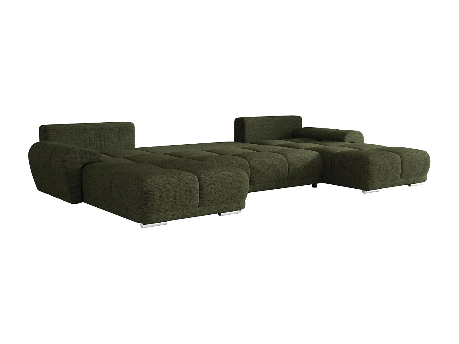 BEDANTE canapé d'angle BEGA U Links ARAGON 39 vert avec fonction de couchage canapé en forme de U avec coffre de rangement