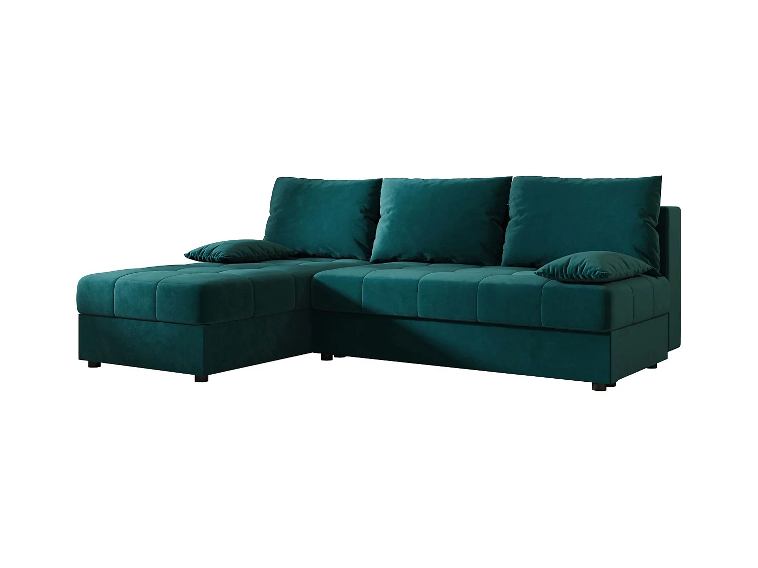 BEDANTE canapé d’angle MOS L Itaka 39 gauche turquoise avec fonction de couchage canapé en forme de L avec coffre de rangement