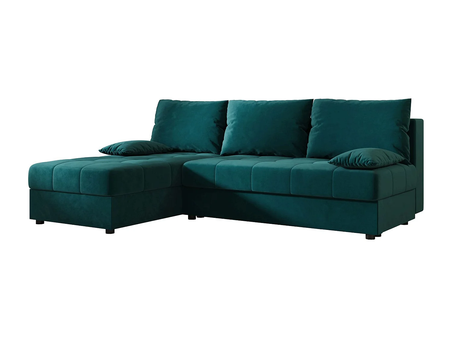 BEDANTE canapé d’angle MOS L Itaka 39 gauche turquoise avec fonction de couchage canapé en forme de L avec coffre de rangement