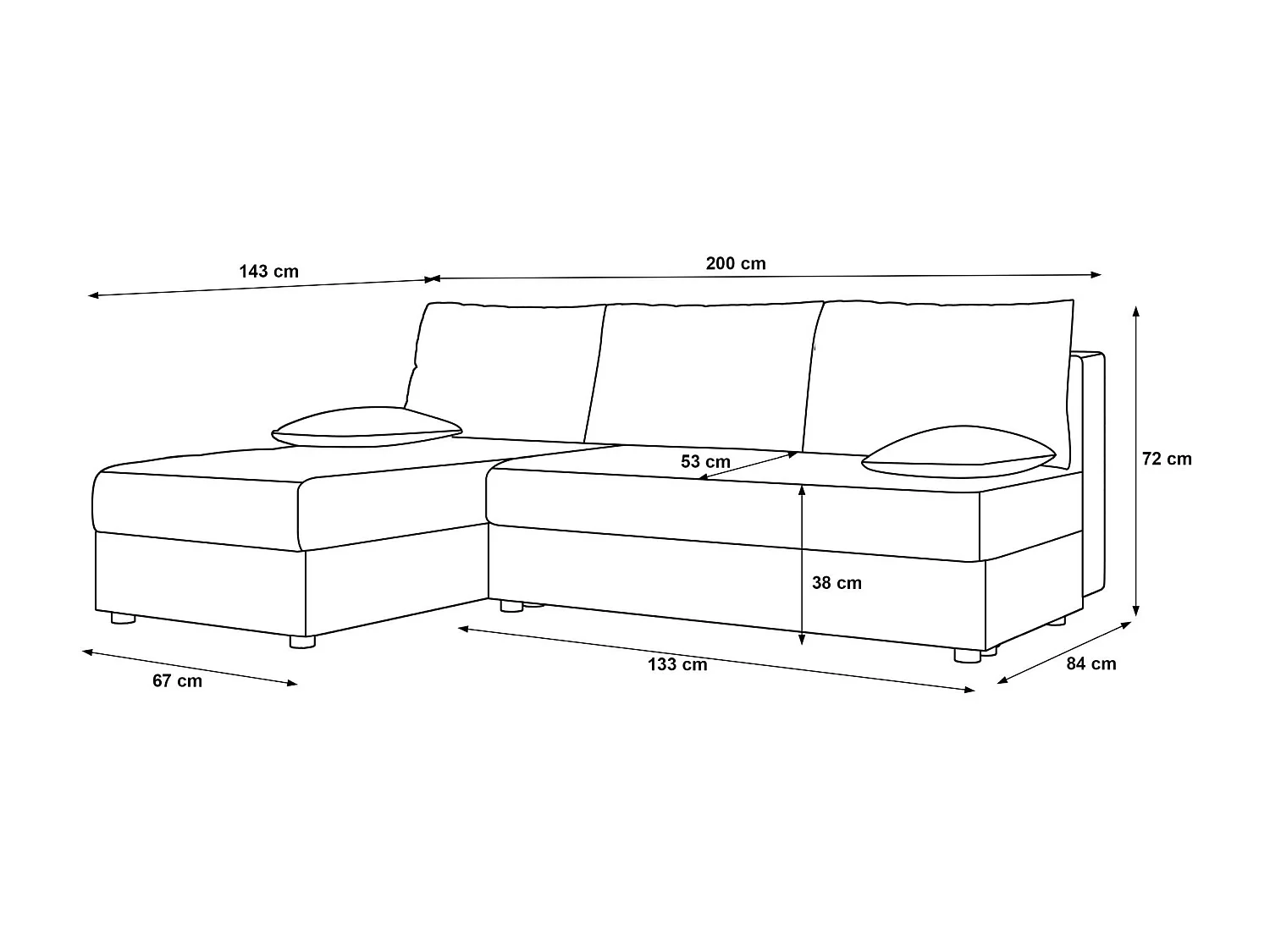 BEDANTE canapé d’angle MOS L Itaka 39 gauche turquoise avec fonction de couchage canapé en forme de L avec coffre de rangement