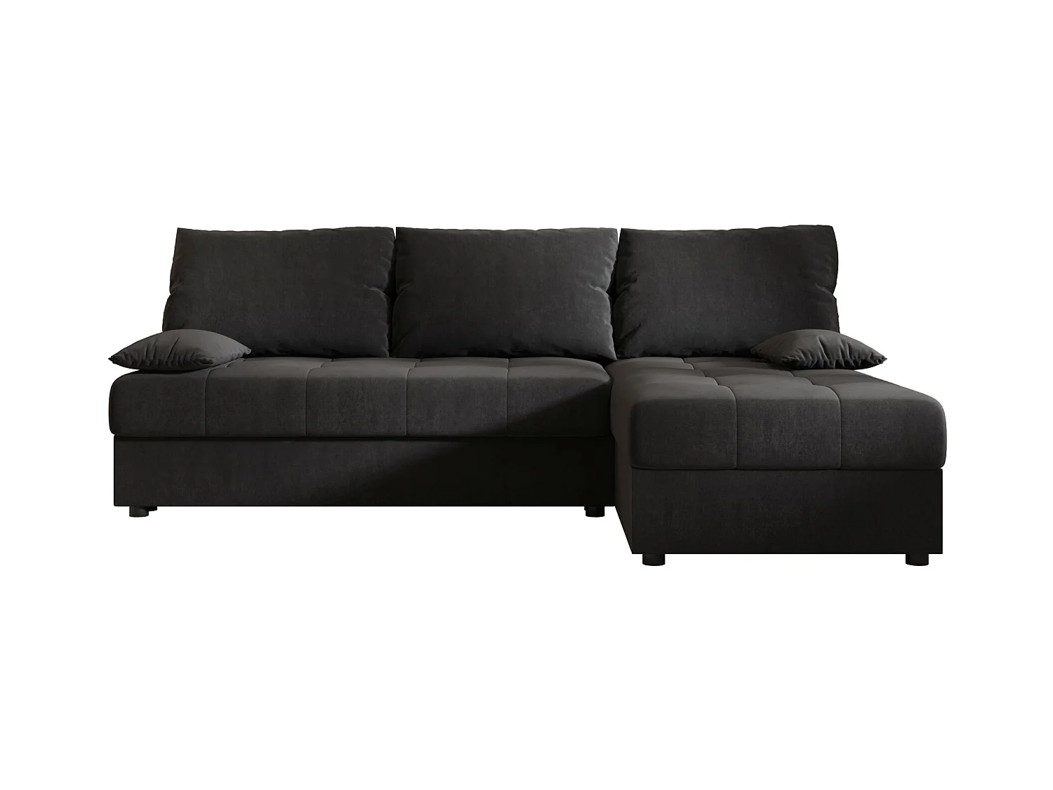 BEDANTE canapé d’angle MOS L Itaka 27 droite gris foncé avec fonction de couchage canapé en forme de L avec coffre de rangement