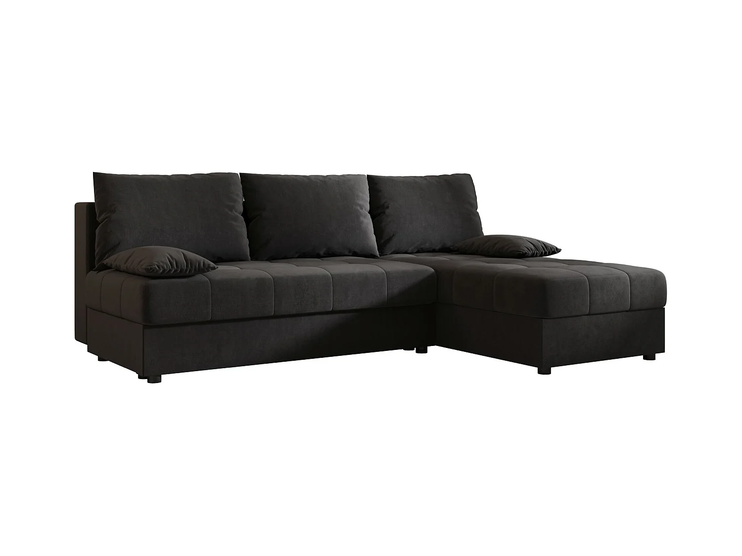 BEDANTE canapé d’angle MOS L Itaka 27 droite gris foncé avec fonction de couchage canapé en forme de L avec coffre de rangement