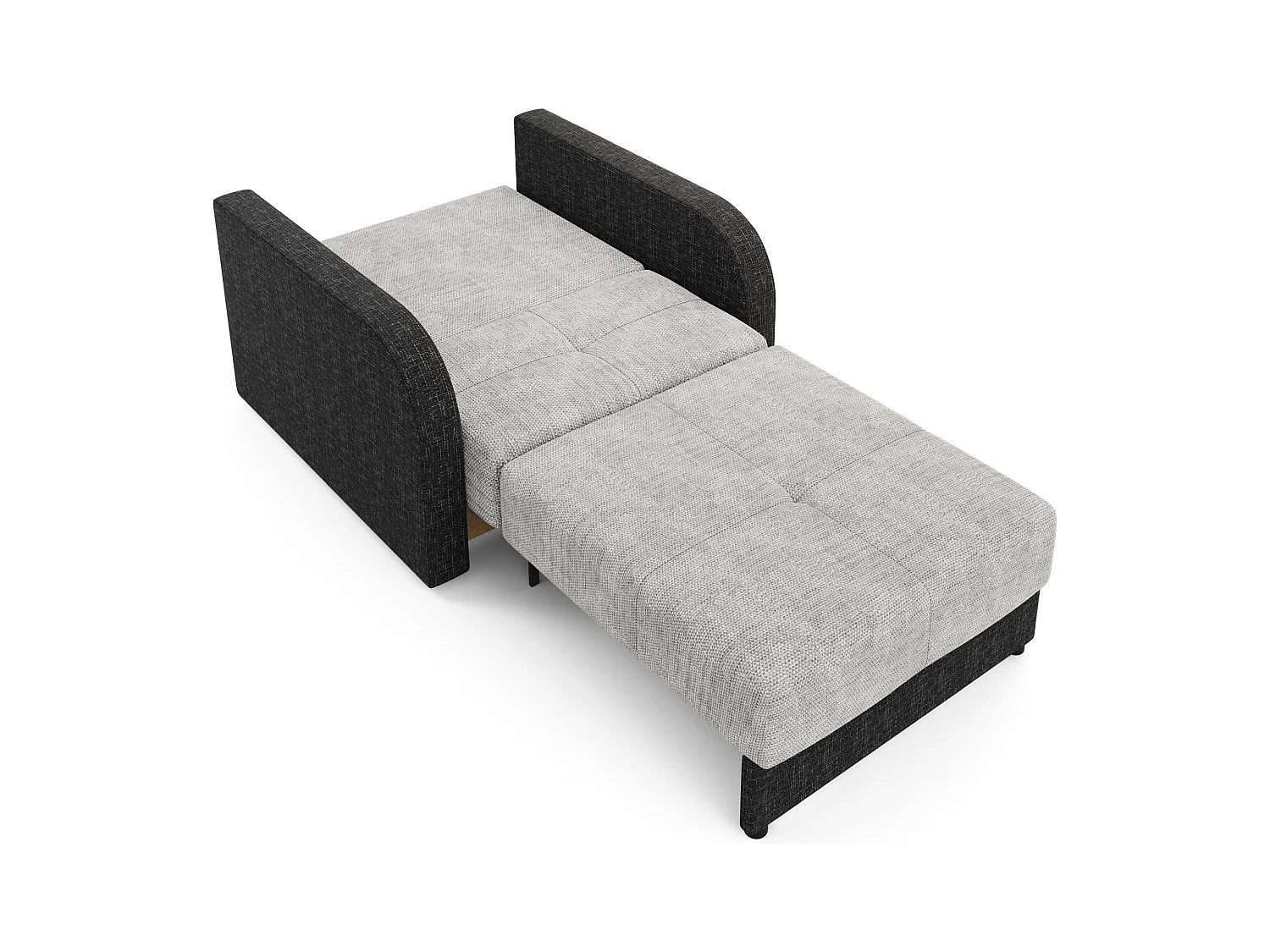 BEDANTE SOFA TWICE 80 mit Schlaffunktion KORNET 18+10 Grau/Schwarz mit Stauraum Bettkasten Wohnzimmersofa Couch Sofa Bettsofa Bettkasten Bettcouch