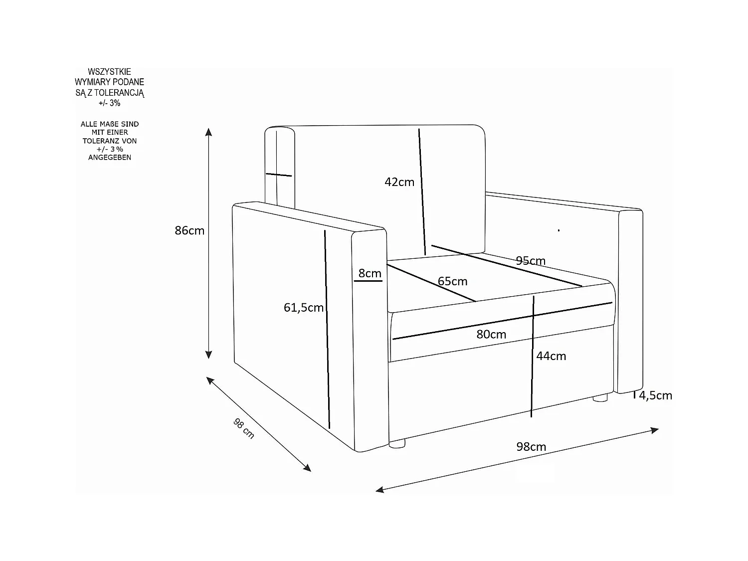 BEDANTE SOFA TWICE 80 mit Schlaffunktion KORNET 18+10 Grau/Schwarz mit Stauraum Bettkasten Wohnzimmersofa Couch Sofa Bettsofa Bettkasten Bettcouch