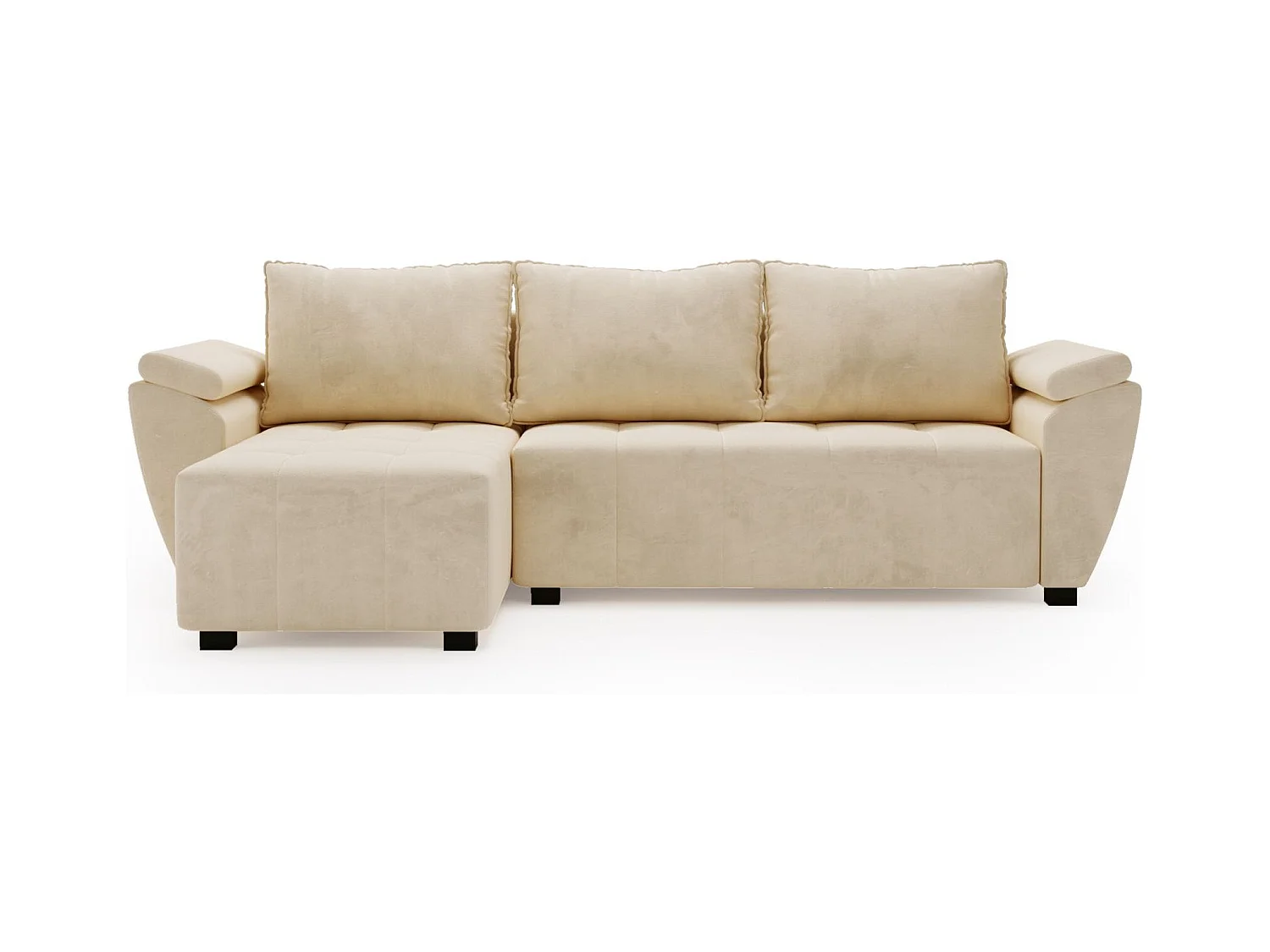 BEDANTE canapé d’angle ZEUS L Monolith 02 gauche beige avec fonction lit canapé en forme de L avec coffre de rangement canapé de salon canapé convertible