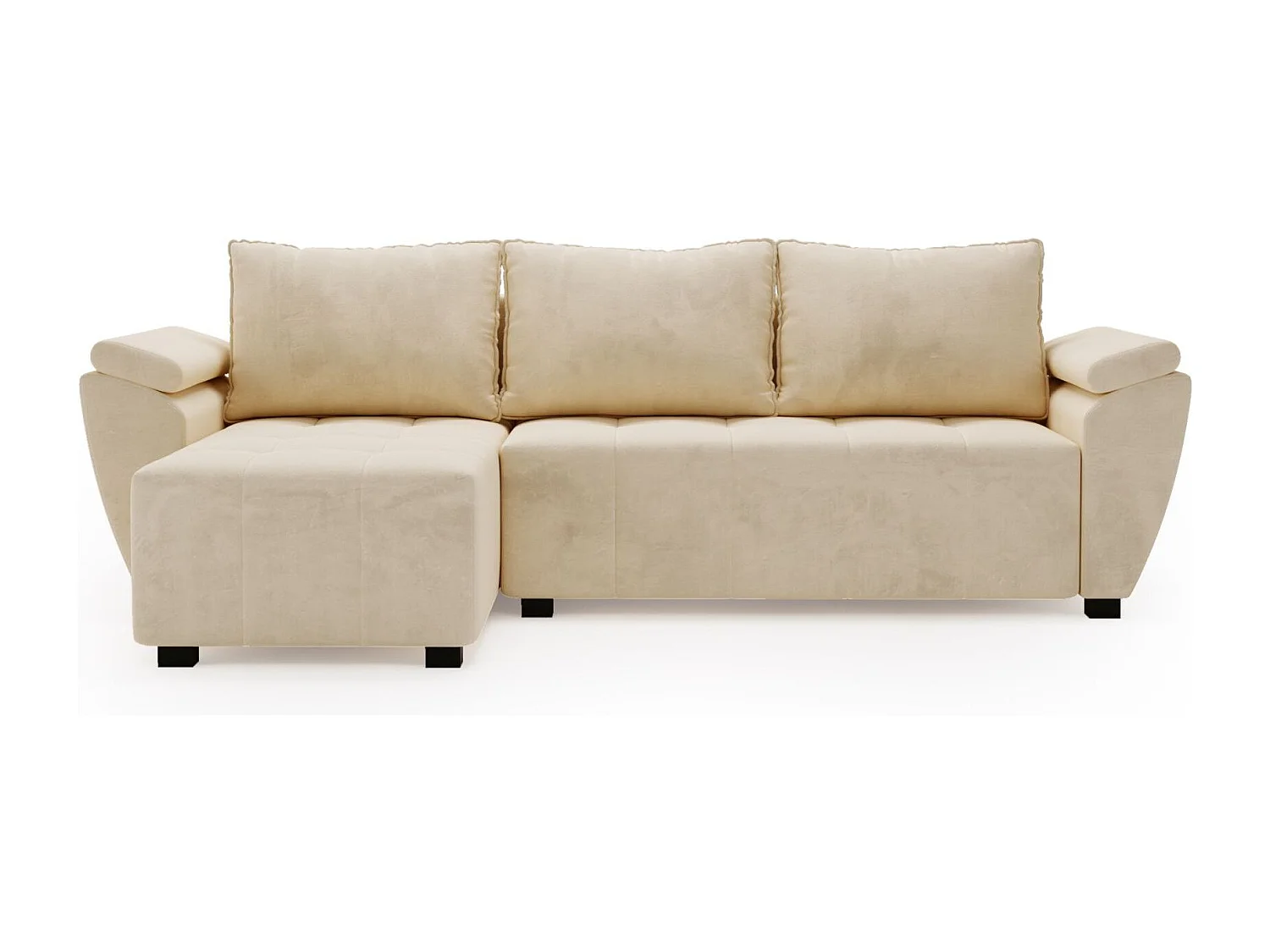 BEDANTE canapé d’angle ZEUS L Monolith 02 gauche beige avec fonction lit canapé en forme de L avec coffre de rangement canapé de salon canapé convertible