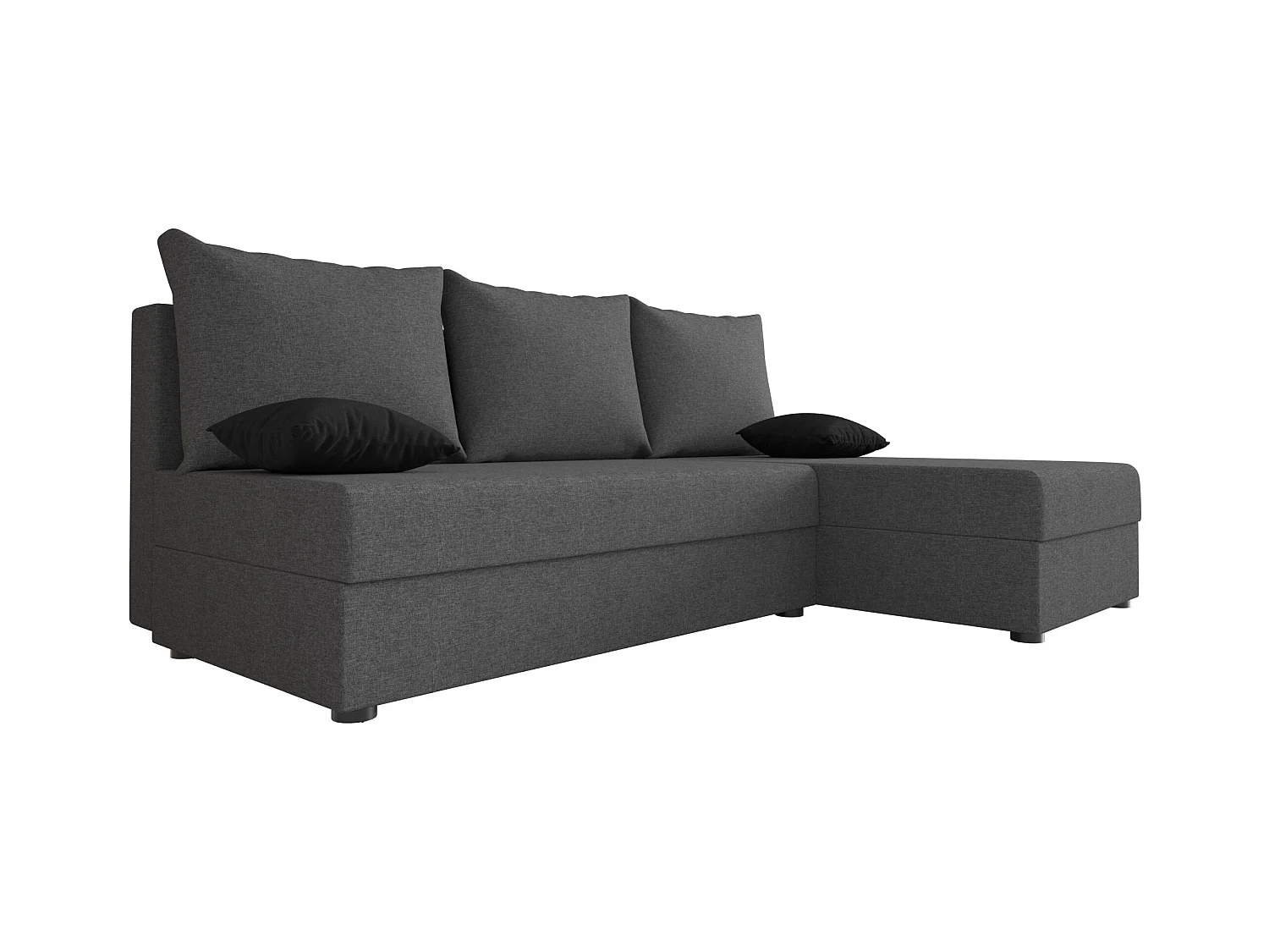 BEDANTE canapé d'angle HEWLET L Sawana 05 droite gris avec fonction de couchage canapé en forme de L