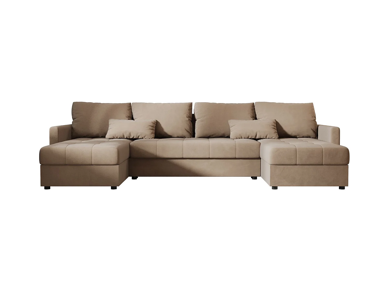 BEDANTE canapé d'angle MOS U BIS Itaka 48 marron avec fonction de couchage canapé en U avec coffre de rangement
