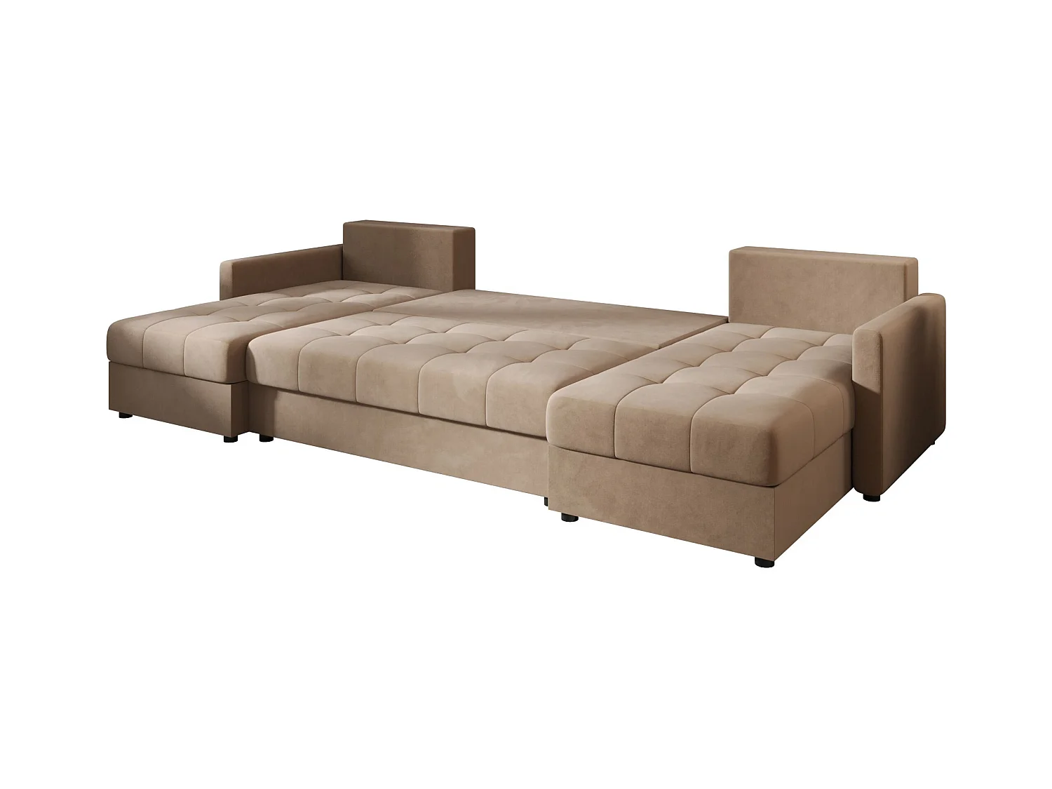 BEDANTE canapé d'angle MOS U BIS Itaka 48 marron avec fonction de couchage canapé en U avec coffre de rangement