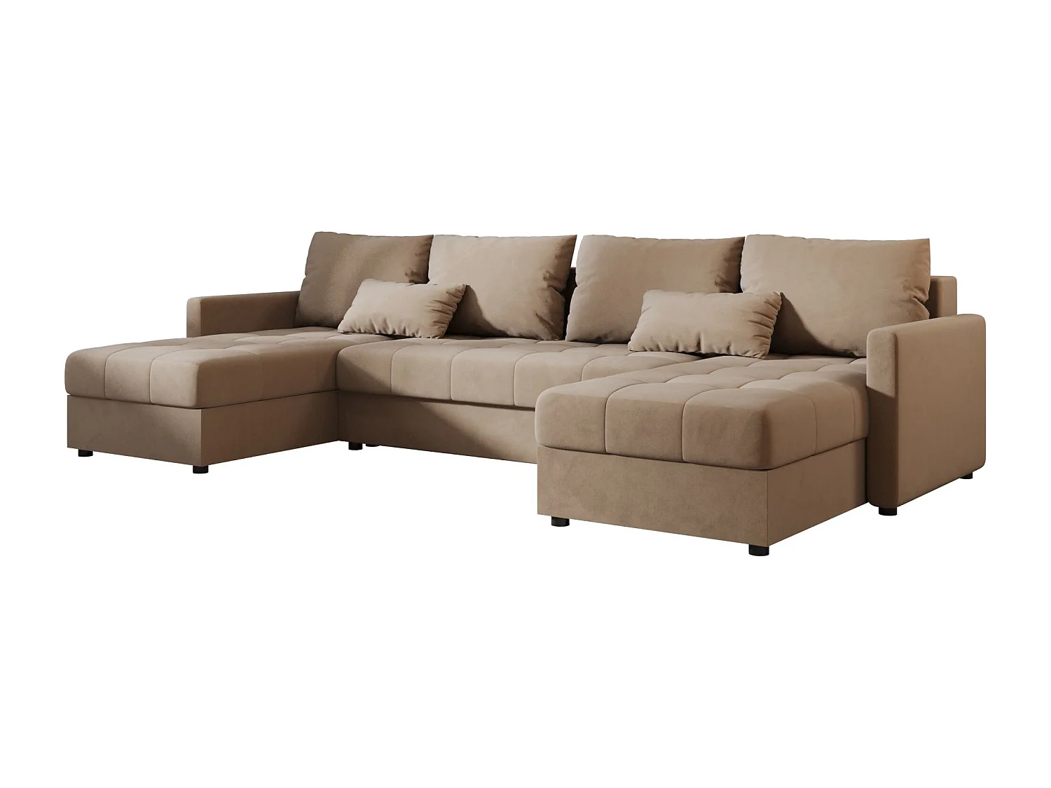 BEDANTE canapé d'angle MOS U BIS Itaka 48 marron avec fonction de couchage canapé en U avec coffre de rangement