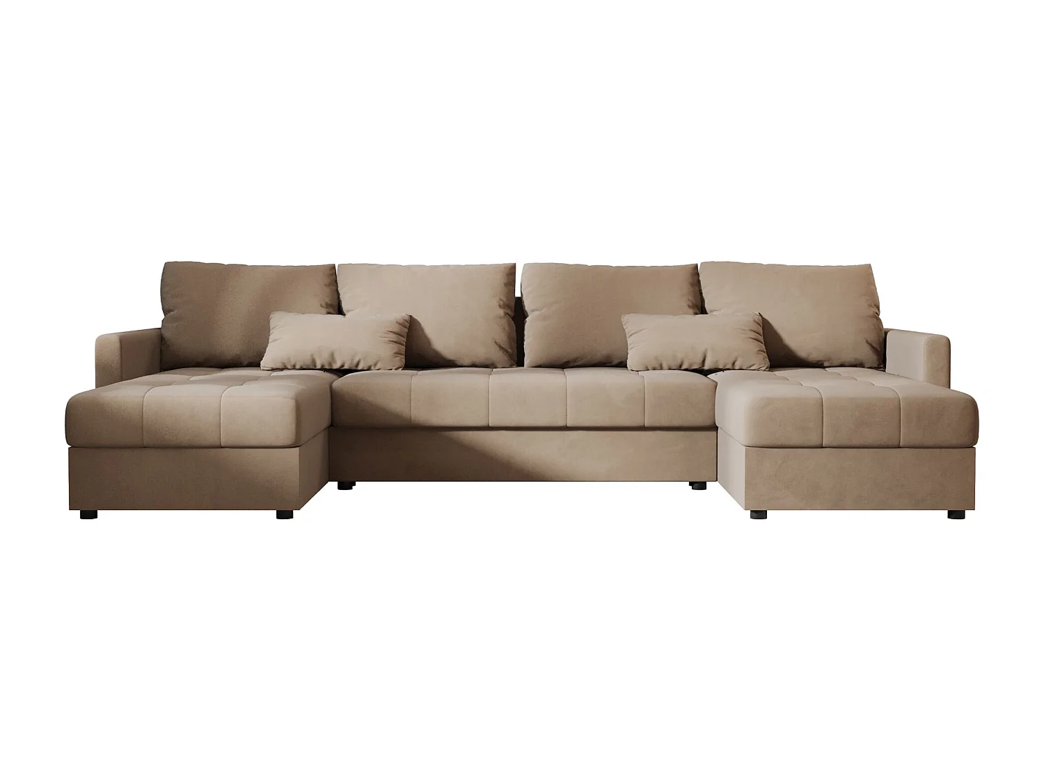 BEDANTE canapé d'angle MOS U BIS Itaka 48 marron avec fonction de couchage canapé en U avec coffre de rangement