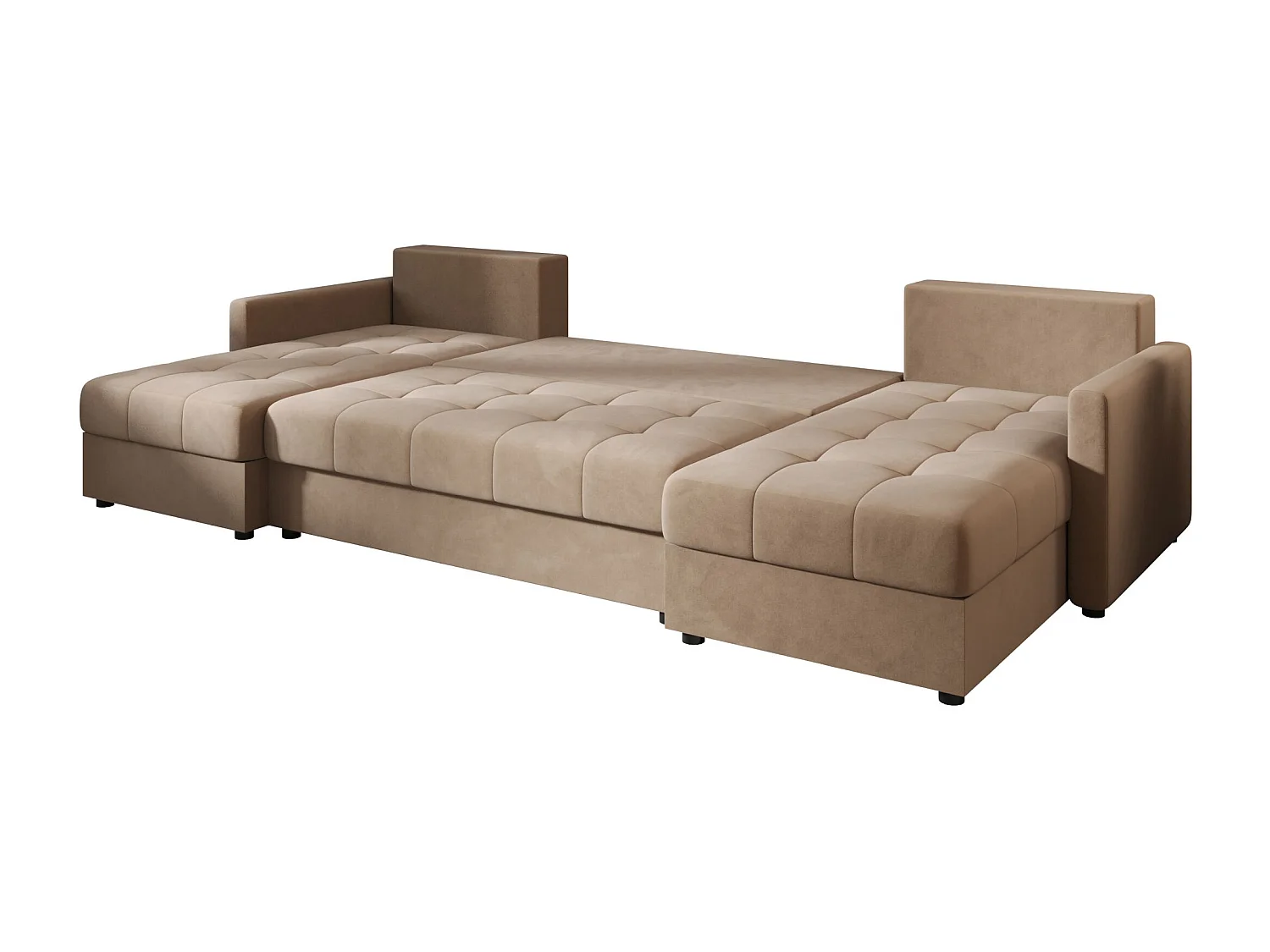 BEDANTE Ecksofa MOS U BIS Itaka 48 Braun mit Schlaffunktion U-Form Sofa mit Stauraum Bettkasten Wohnzimmersofa Couch Sofa Bettsofa Bettkasten Bettcouch