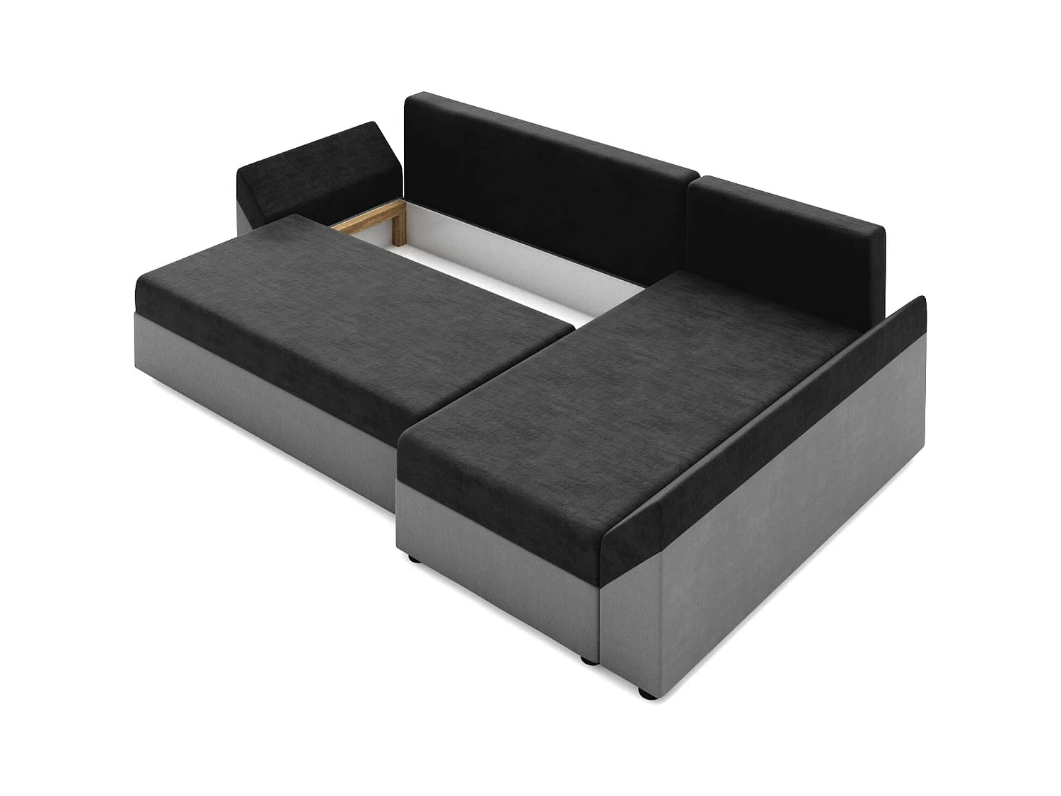 BEDANTE Canapé d’angle DANTE L droite Rainbow 20 + 05 Marron Forme L, Canapé avec espace de rangement, Coffre de lit, Canapé de salon, Canapé, Canapé, Canapé-lit