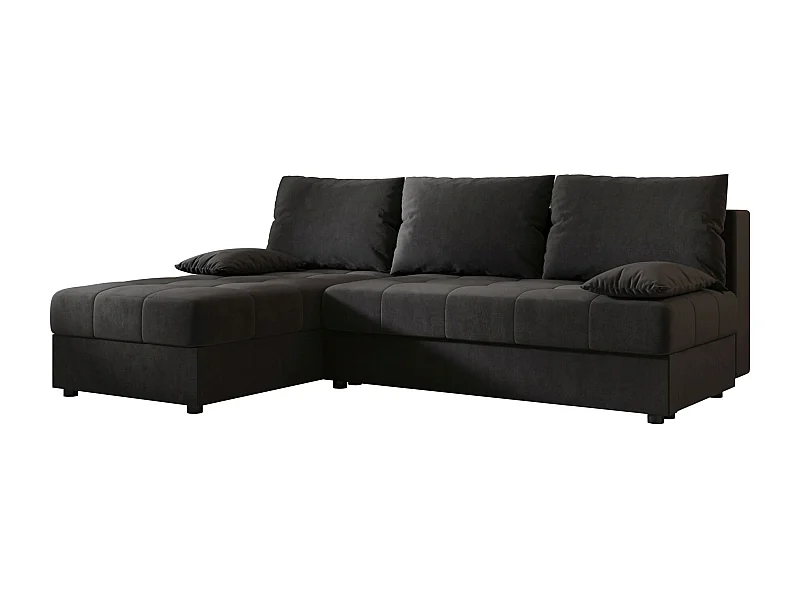 BEDANTE canapé d’angle MOS L Itaka 27 gauche gris foncé avec fonction de couchage canapé en forme de L avec coffre de rangement