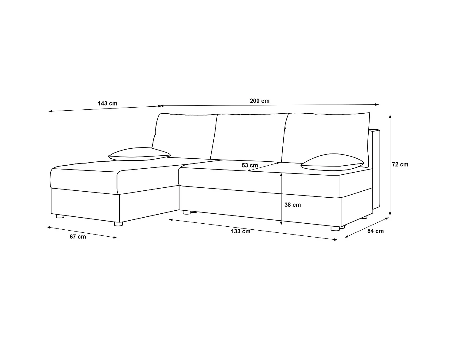 BEDANTE canapé d’angle MOS L Itaka 27 gauche gris foncé avec fonction de couchage canapé en forme de L avec coffre de rangement