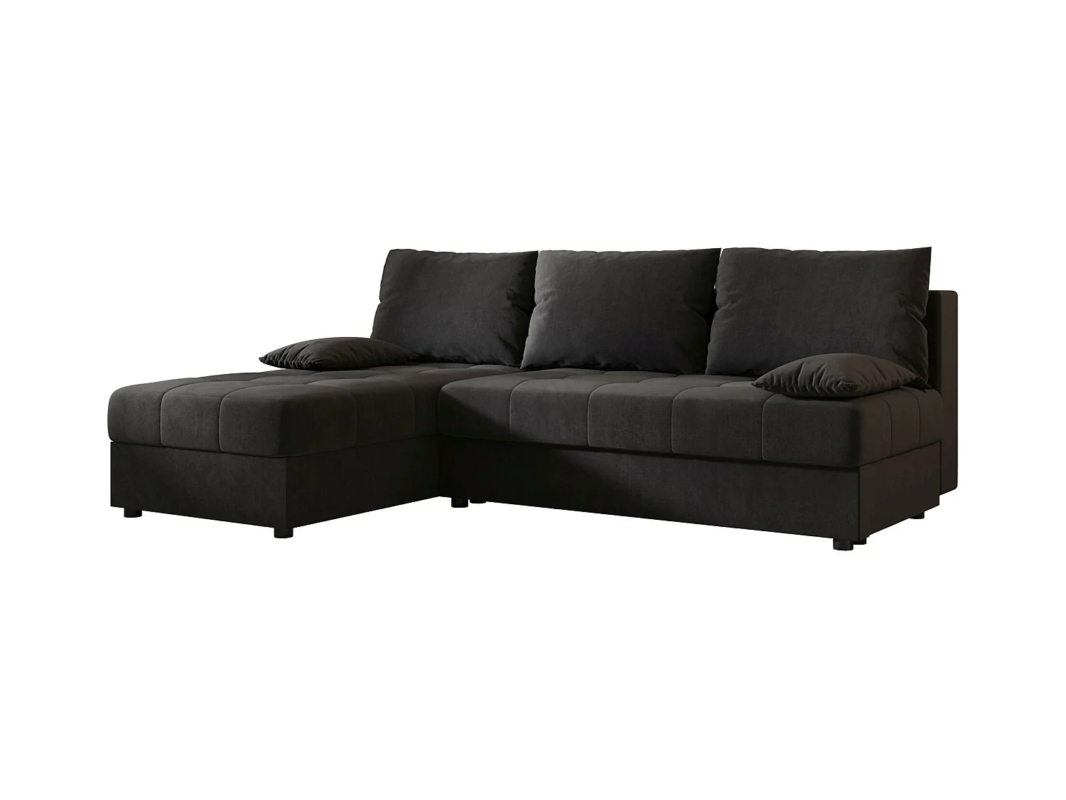 BEDANTE canapé d’angle MOS L Itaka 27 gauche gris foncé avec fonction de couchage canapé en forme de L avec coffre de rangement
