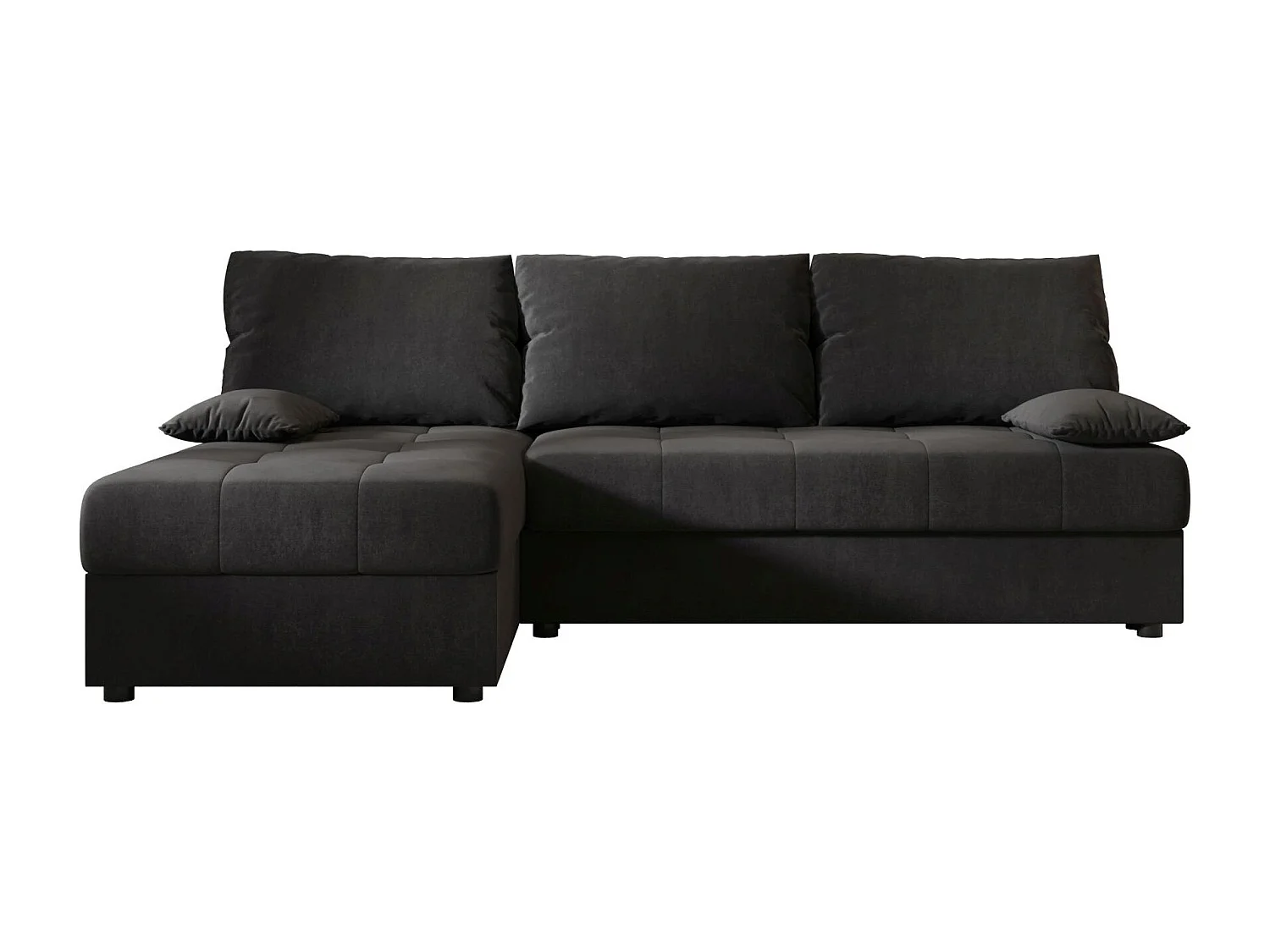 BEDANTE canapé d’angle MOS L Itaka 27 gauche gris foncé avec fonction de couchage canapé en forme de L avec coffre de rangement