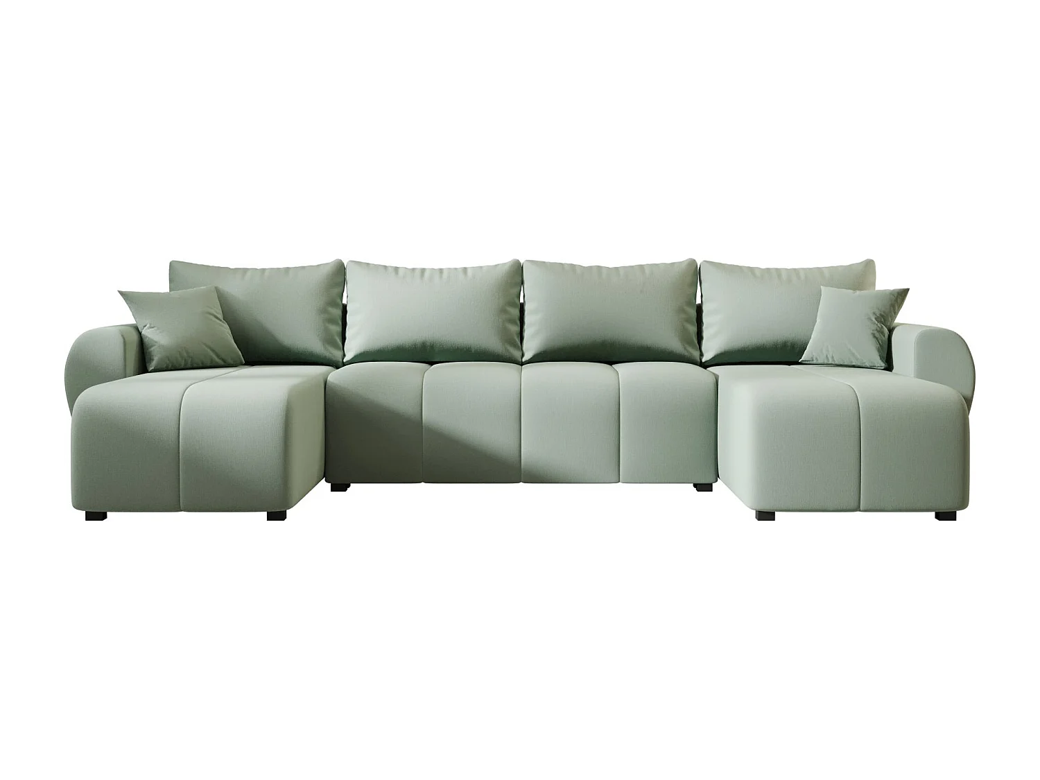 Canapé d'angle BEDANTE MOLISA U Cosmic 16 noir avec fonction couchage Canapé d'angle en forme de U avec espace de rangement Coffre à literie