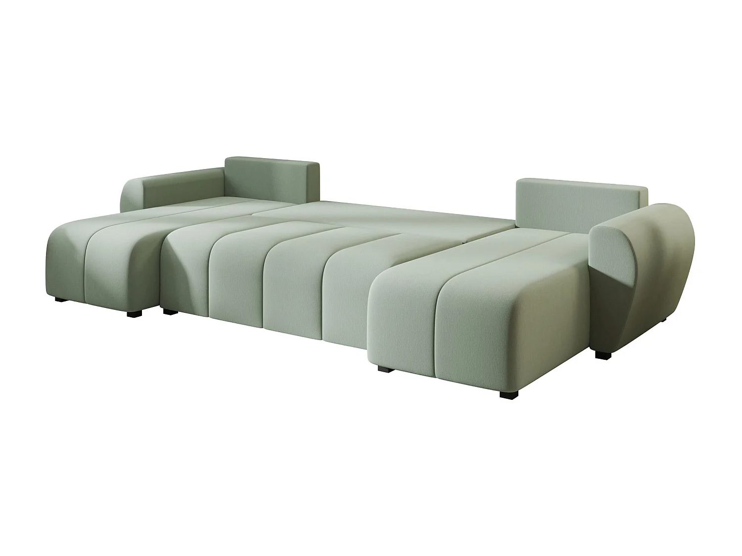 Canapé d'angle BEDANTE MOLISA U Cosmic 16 noir avec fonction couchage Canapé d'angle en forme de U avec espace de rangement Coffre à literie