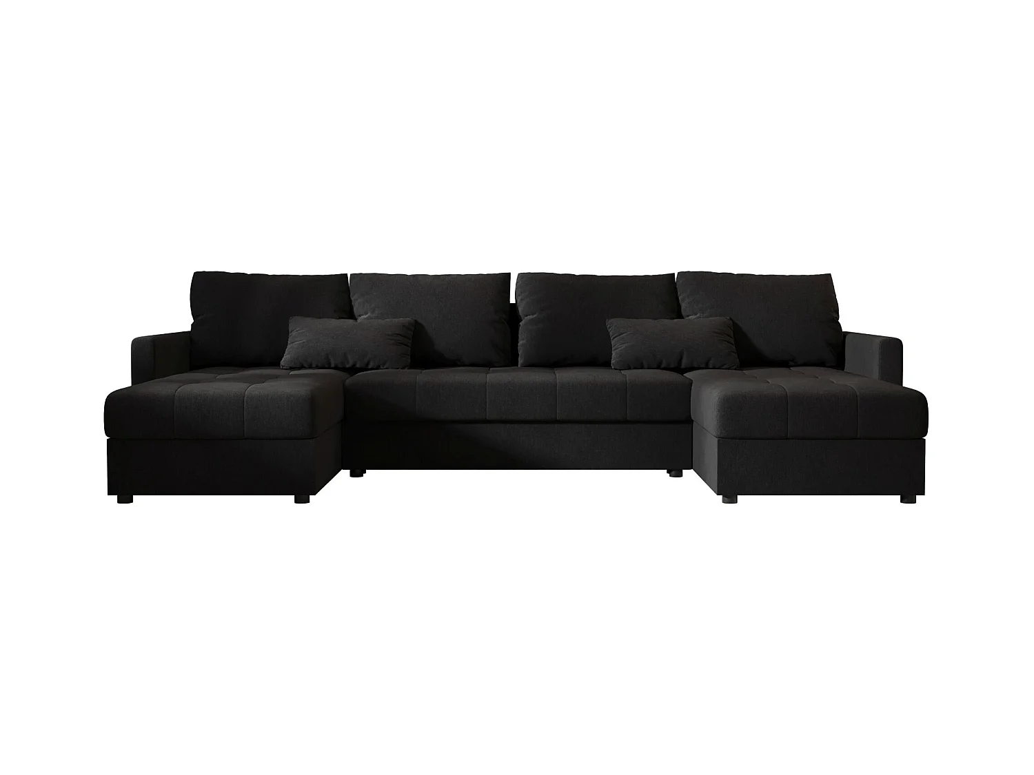BEDANTE canapé d'angle MOS U BIS Cosmic 100 noir avec fonction de couchage canapé en U avec coffre de rangement