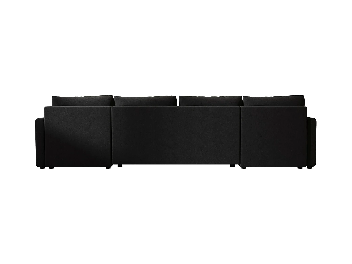 BEDANTE canapé d'angle MOS U BIS Cosmic 100 noir avec fonction de couchage canapé en U avec coffre de rangement