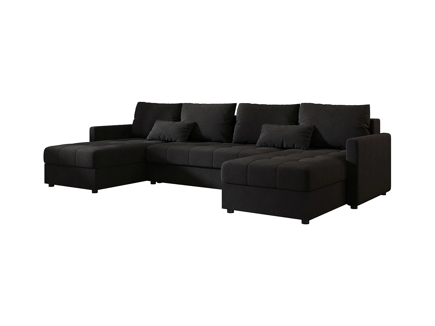 BEDANTE Ecksofa MOS U BIS Cosmic 100 Schwarz mit Schlaffunktion U-Form Sofa mit Stauraum Bettkasten Wohnzimmersofa Couch Sofa Bettsofa Bettkasten Bettcouch