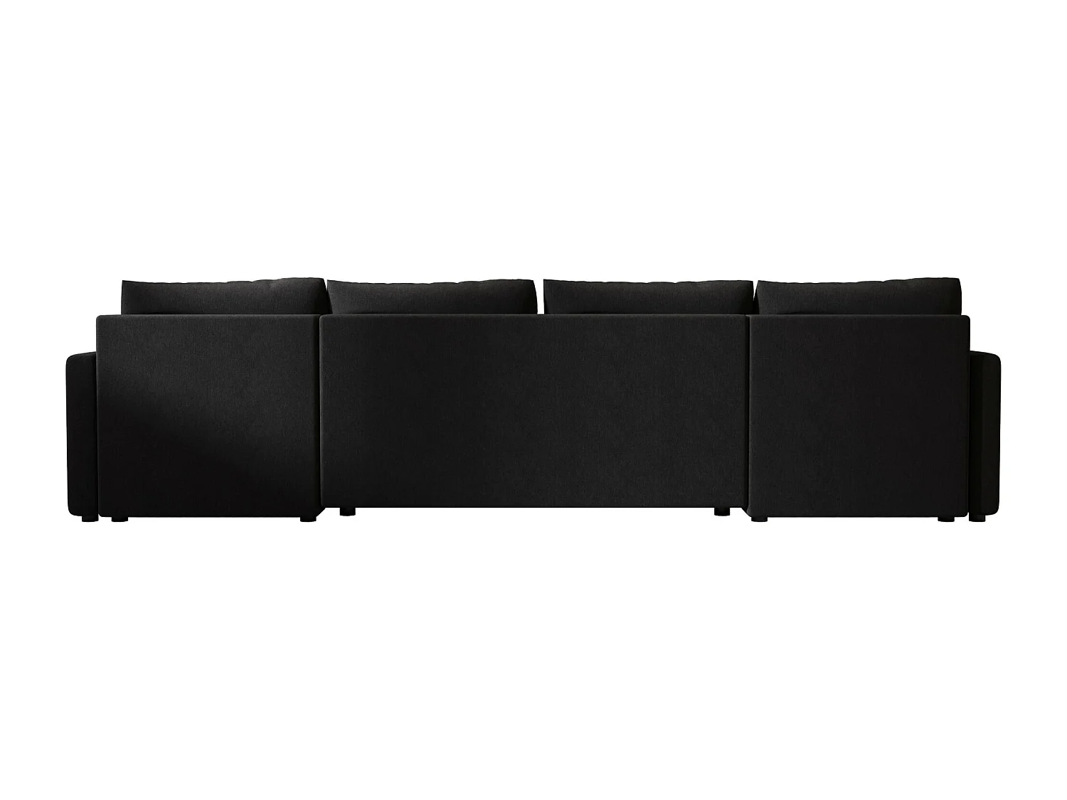 BEDANTE canapé d'angle MOS U BIS Cosmic 100 noir avec fonction de couchage canapé en U avec coffre de rangement