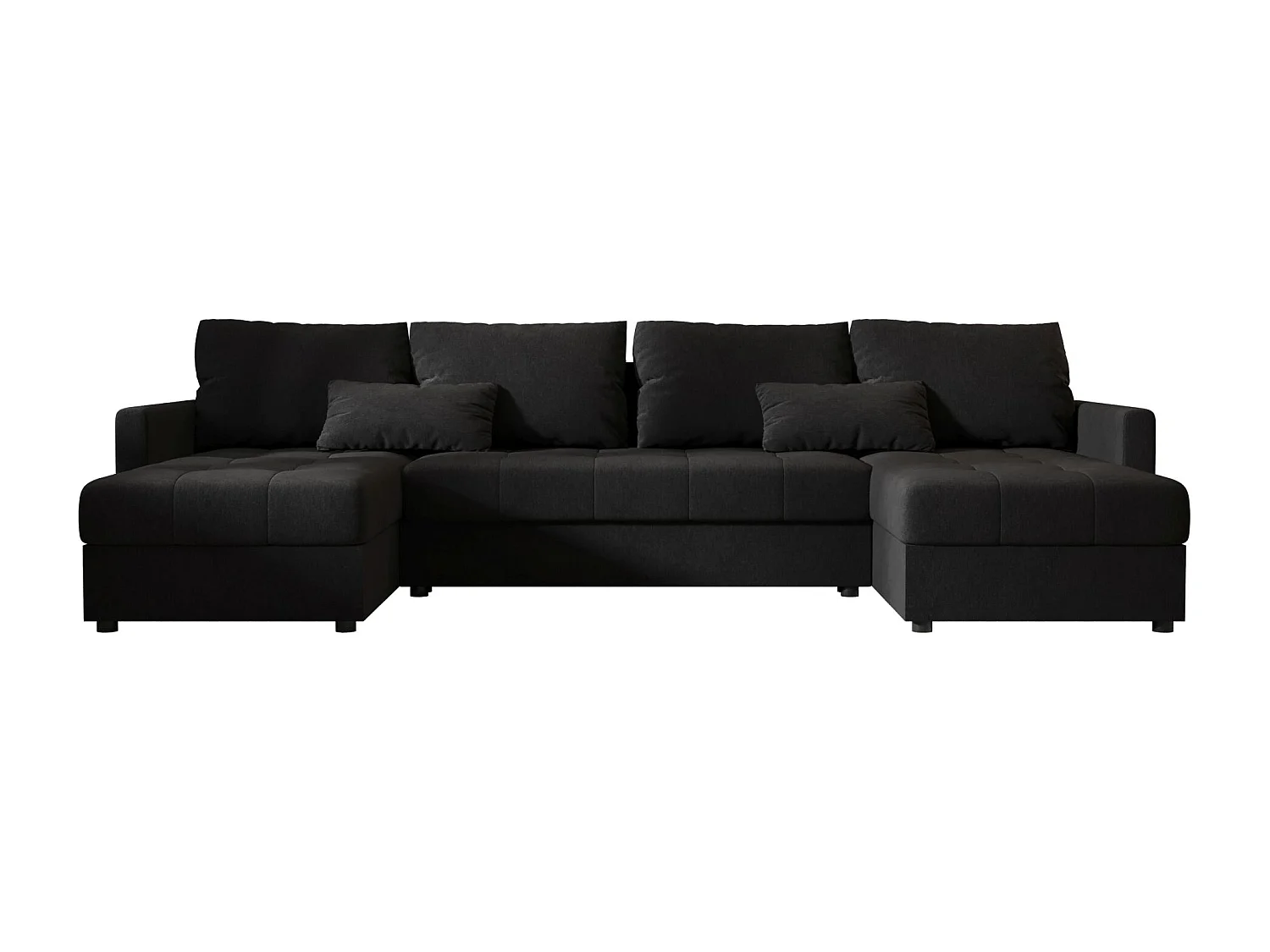 BEDANTE hoekbank MOS U BIS Cosmic 100 zwart met slaapfunctie U-vormige bank met opbergruimte woonkamerbank slaapbank met opbergruimte