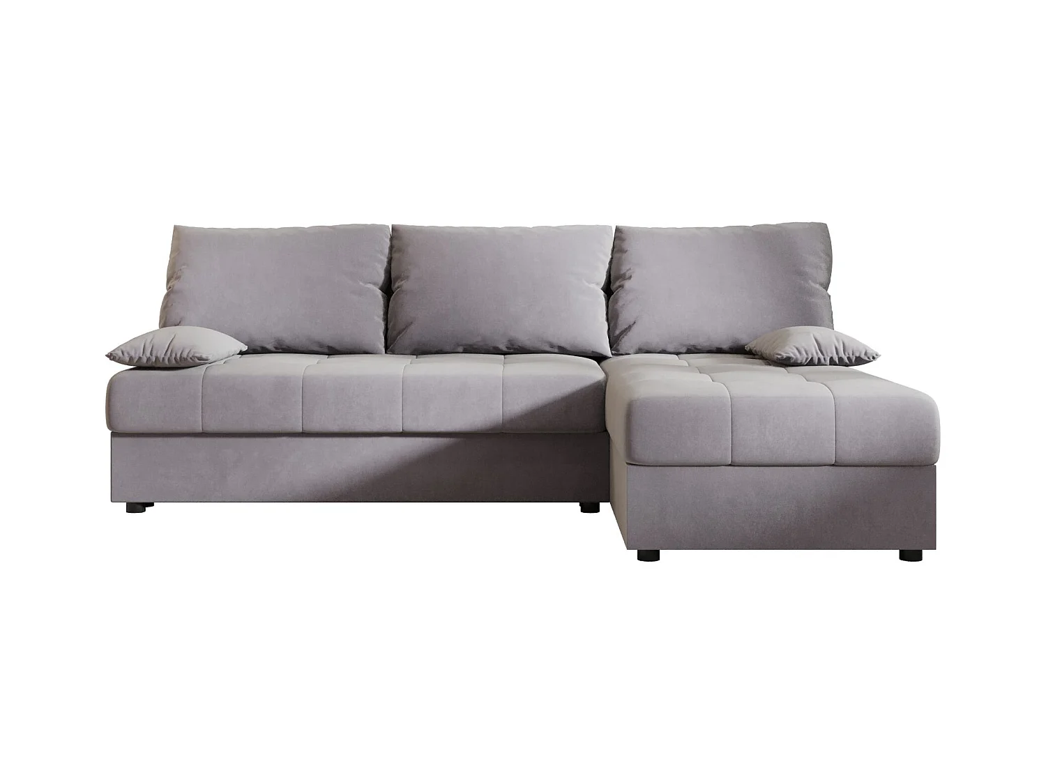 BEDANTE canapé d’angle MOS L Itaka 50 droite gris avec fonction de couchage canapé en forme de L avec coffre de rangement