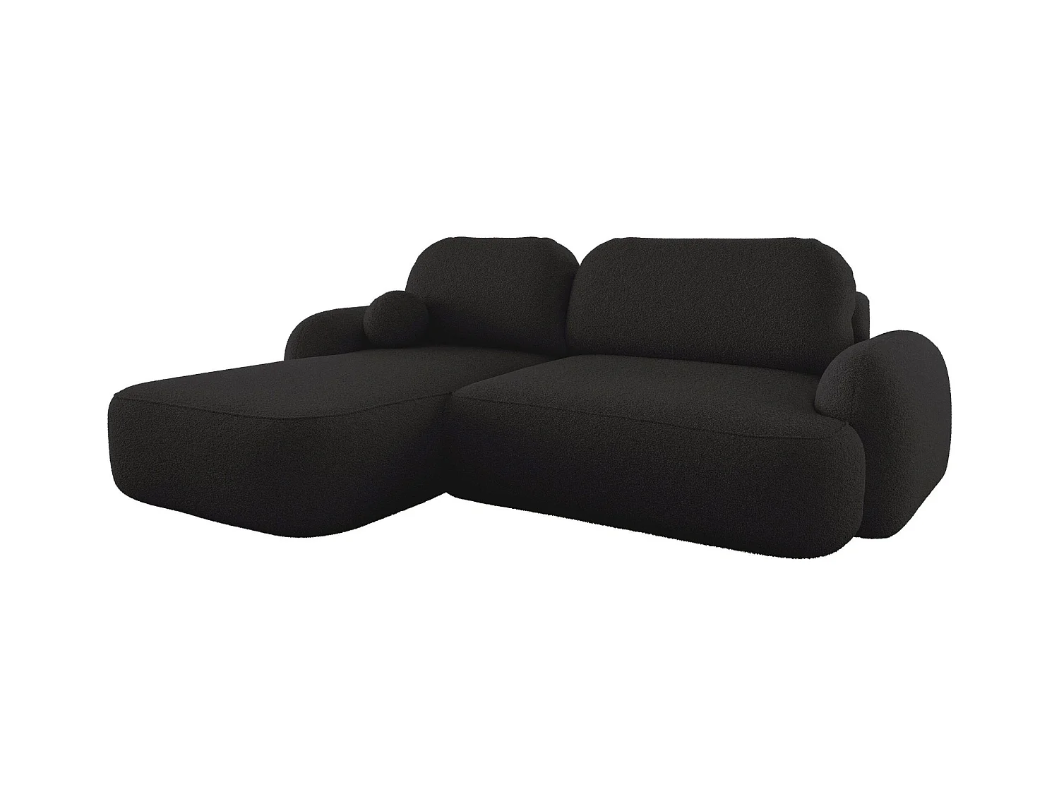 BEDANTE Ecksofa MOLLY L Links TERRA FROTTE 14 Schwarz mit Schlaffunktion L-Form Sofa mit Stauraum Bettkasten Wohnzimmersofa Couch Sofa Bettsofa Bettkasten Bettcouch
