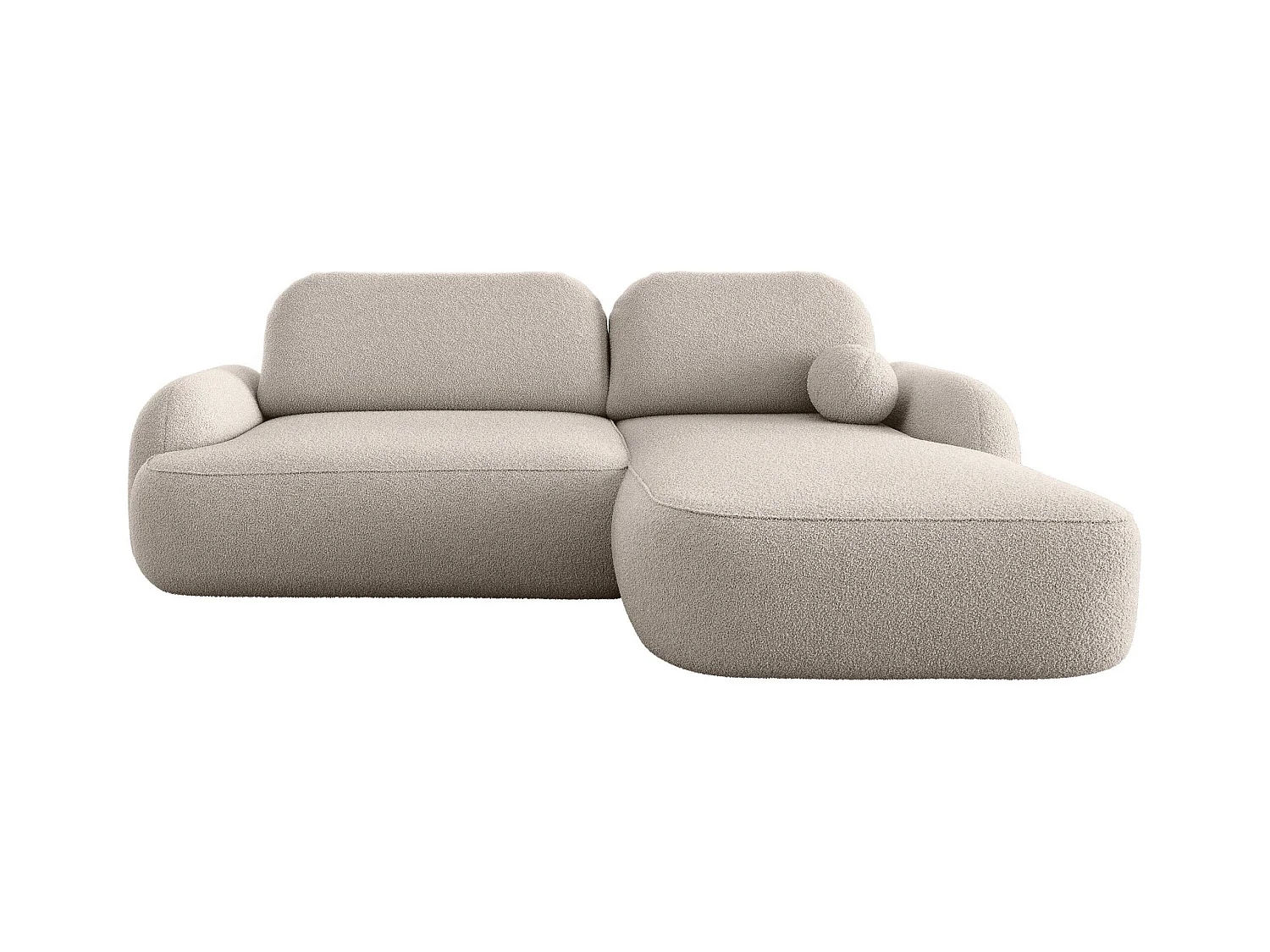 BEDANTE Canapé d’angle MOLLY L Droit TERRA FROTTE 03 beige avec fonction lit en L avec coffre de rangement