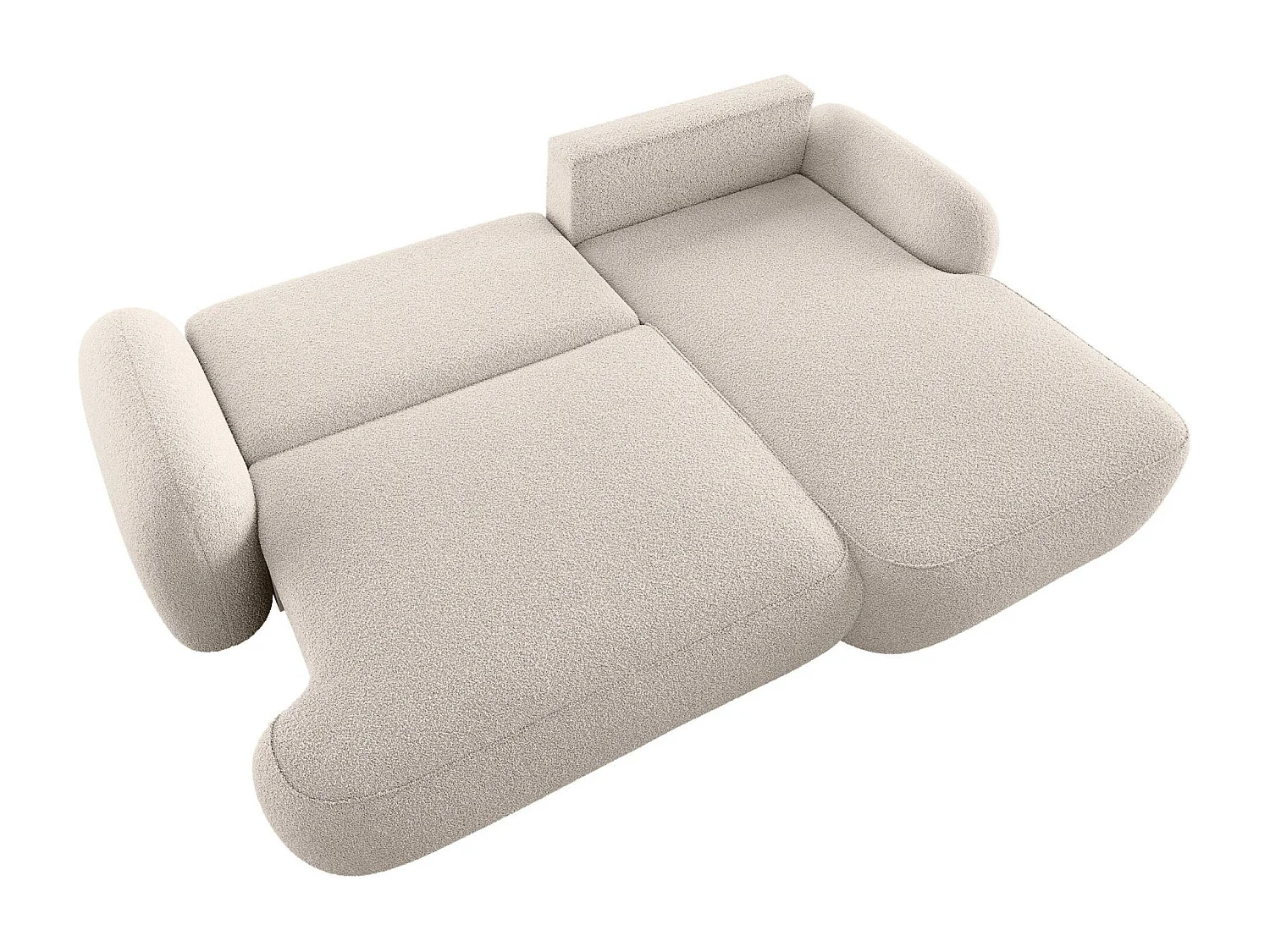 BEDANTE Canapé d’angle MOLLY L Droit TERRA FROTTE 03 beige avec fonction lit en L avec coffre de rangement