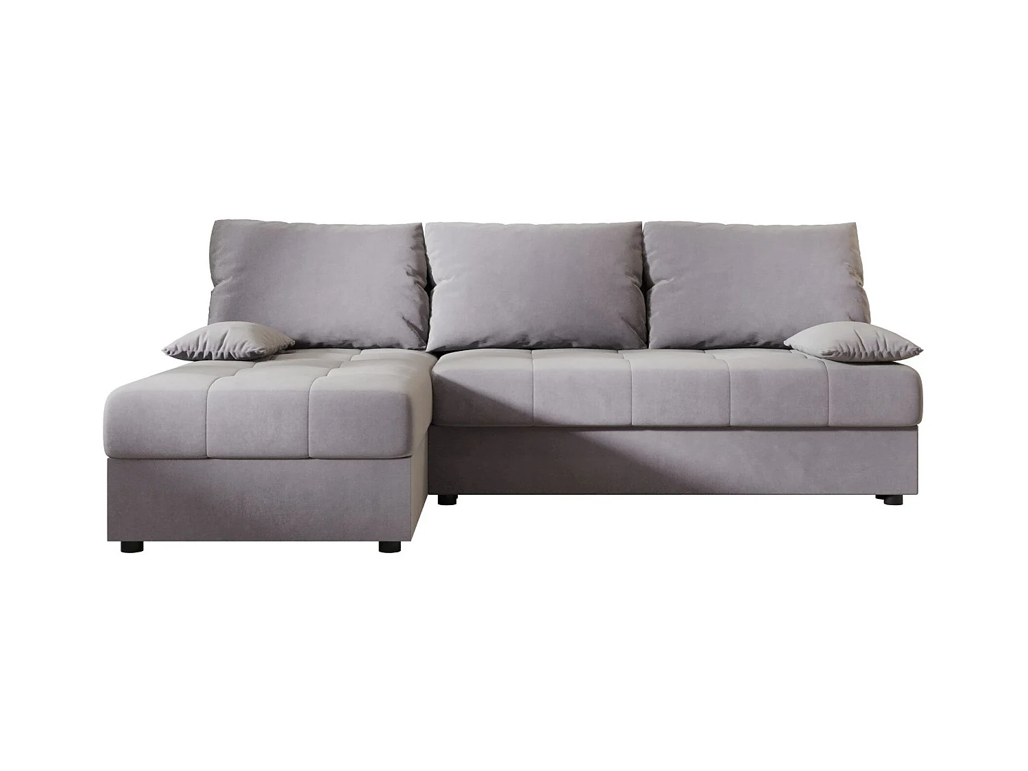 BEDANTE canapé d’angle MOS L Itaka 50 gauche gris avec fonction de couchage canapé en forme de L avec coffre de rangement