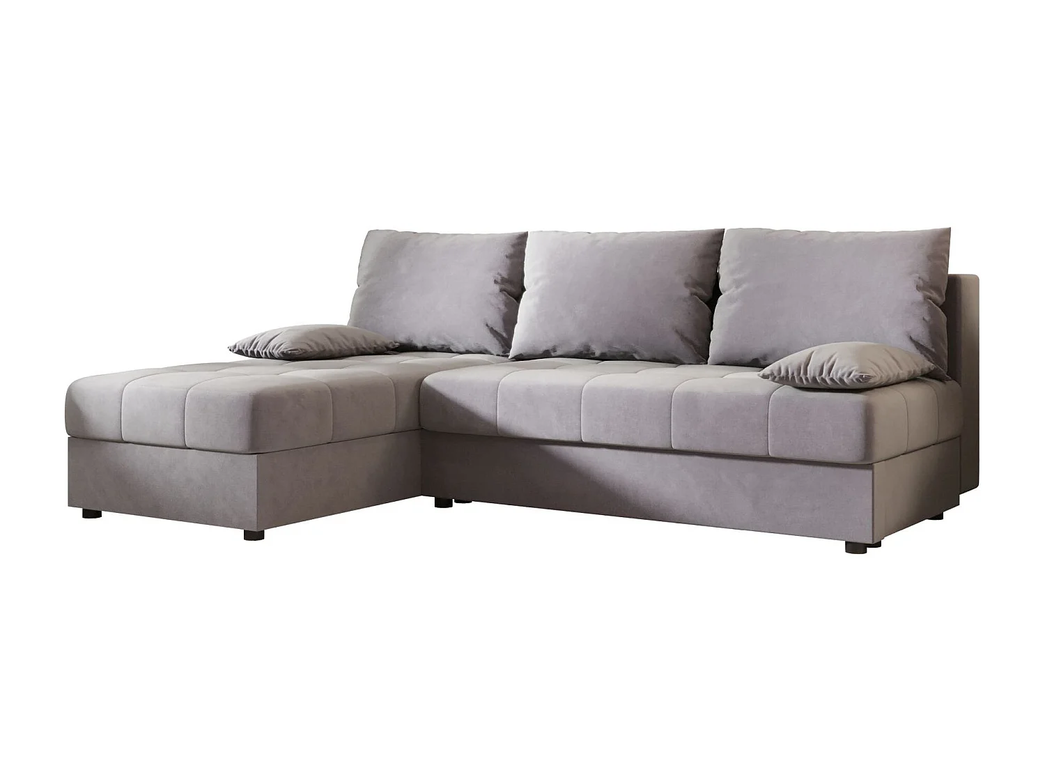 BEDANTE canapé d’angle MOS L Itaka 50 gauche gris avec fonction de couchage canapé en forme de L avec coffre de rangement