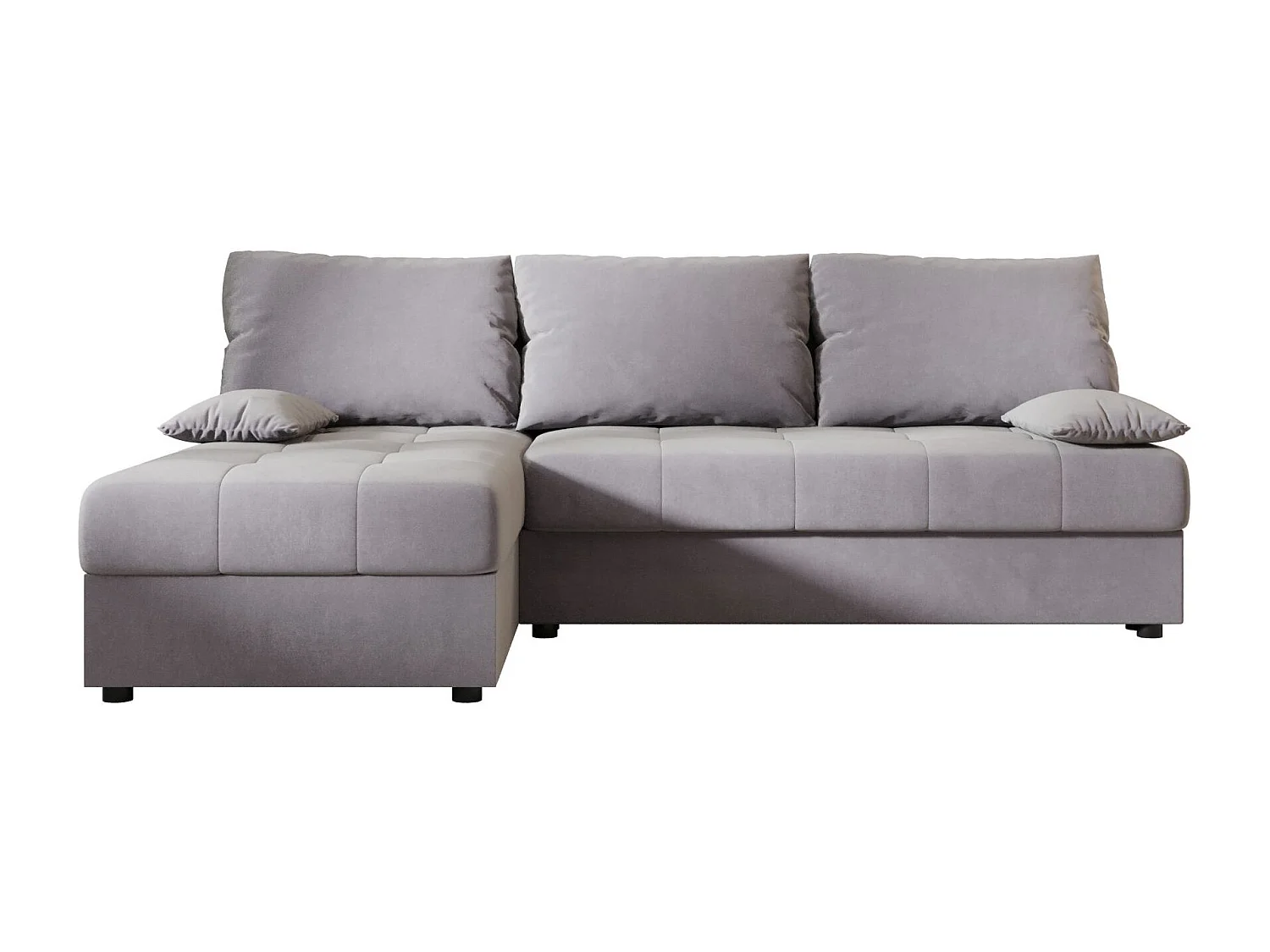 BEDANTE canapé d’angle MOS L Itaka 50 gauche gris avec fonction de couchage canapé en forme de L avec coffre de rangement