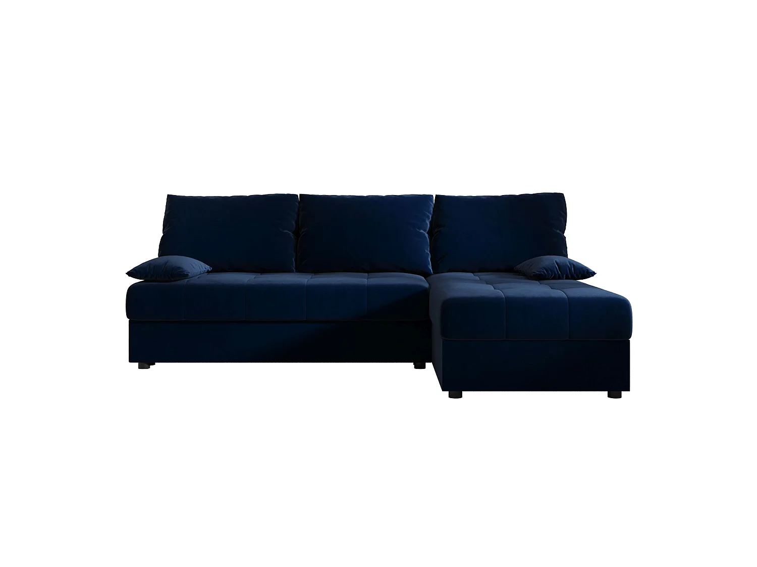 Canapé d'angle convertible coulissant 3 places avec coffre en tissu Bleu foncé BEDANTE
