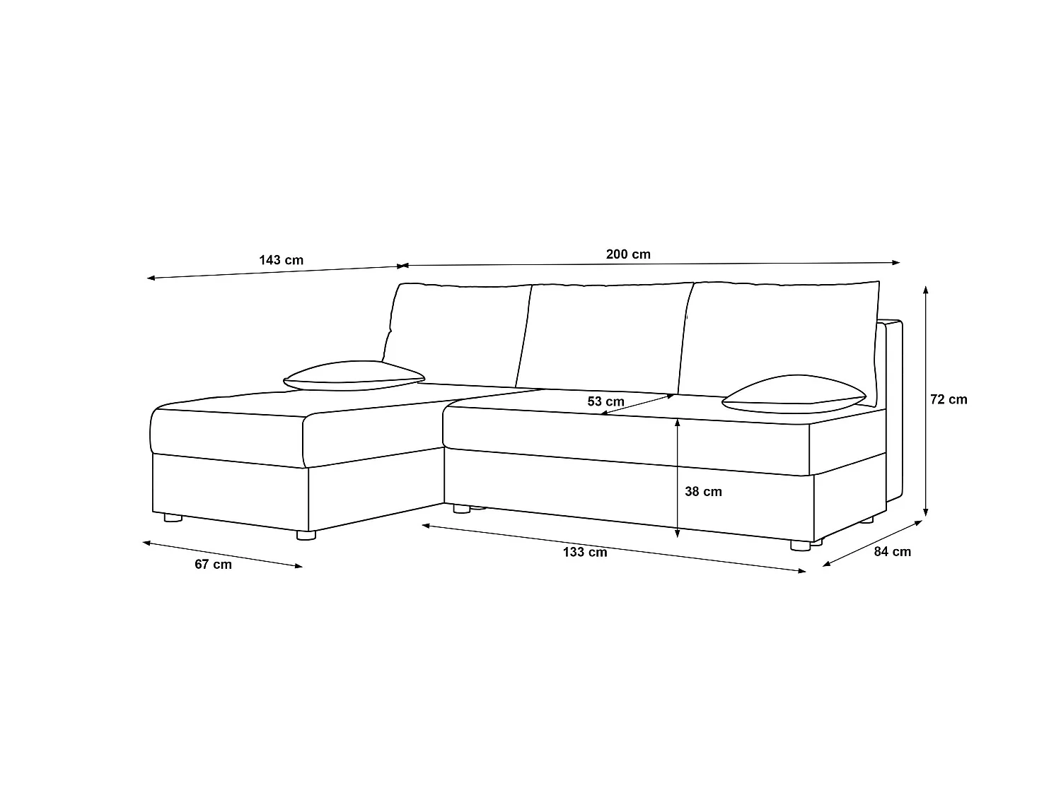 Canapé d'angle convertible coulissant 3 places avec coffre en tissu Bleu foncé BEDANTE