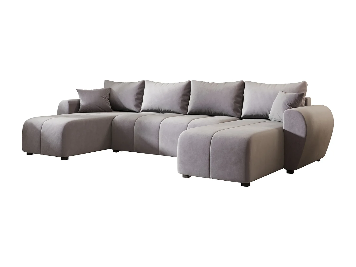 Canapé d'angle BEDANTE MOLISA U itaka 50 noir avec fonction couchage Canapé d'angle en forme de U avec espace de rangement Coffre à literie