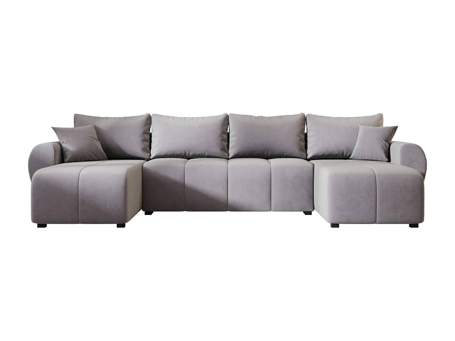 Canapé d'angle BEDANTE MOLISA U itaka 50 noir avec fonction couchage Canapé d'angle en forme de U avec espace de rangement Coffre à literie