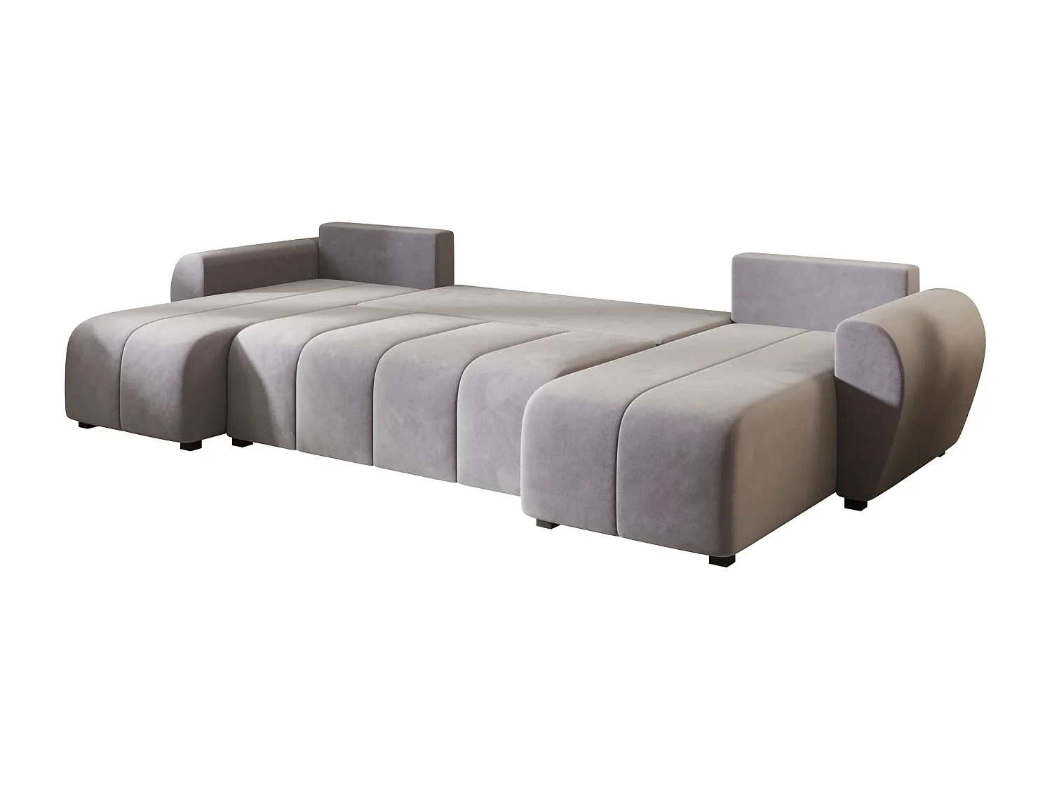 Canapé d'angle BEDANTE MOLISA U itaka 50 noir avec fonction couchage Canapé d'angle en forme de U avec espace de rangement Coffre à literie