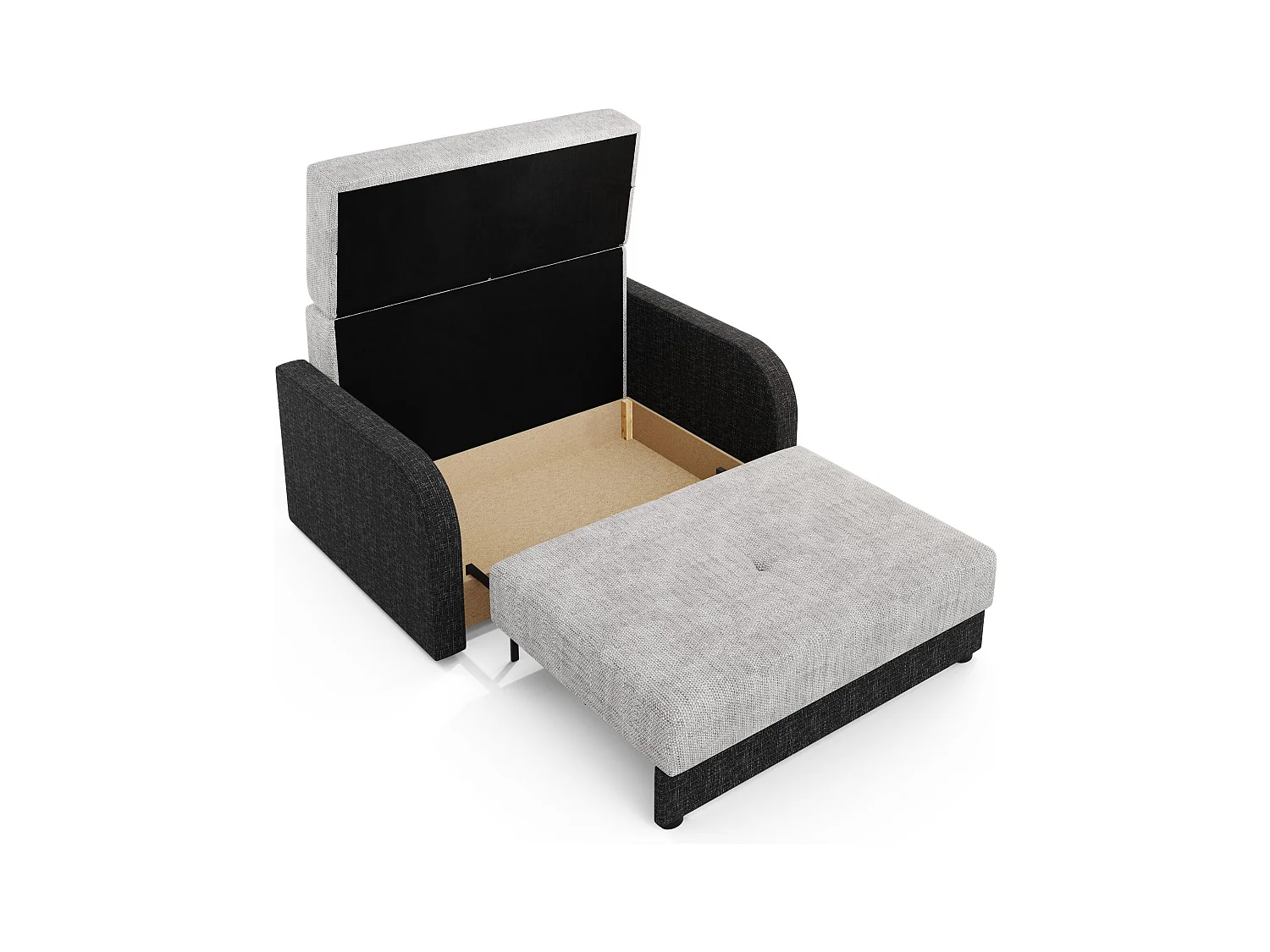 BEDANTE canapé TWICE 120 avec fonction de couchage KORNET 18+10 gris/noir