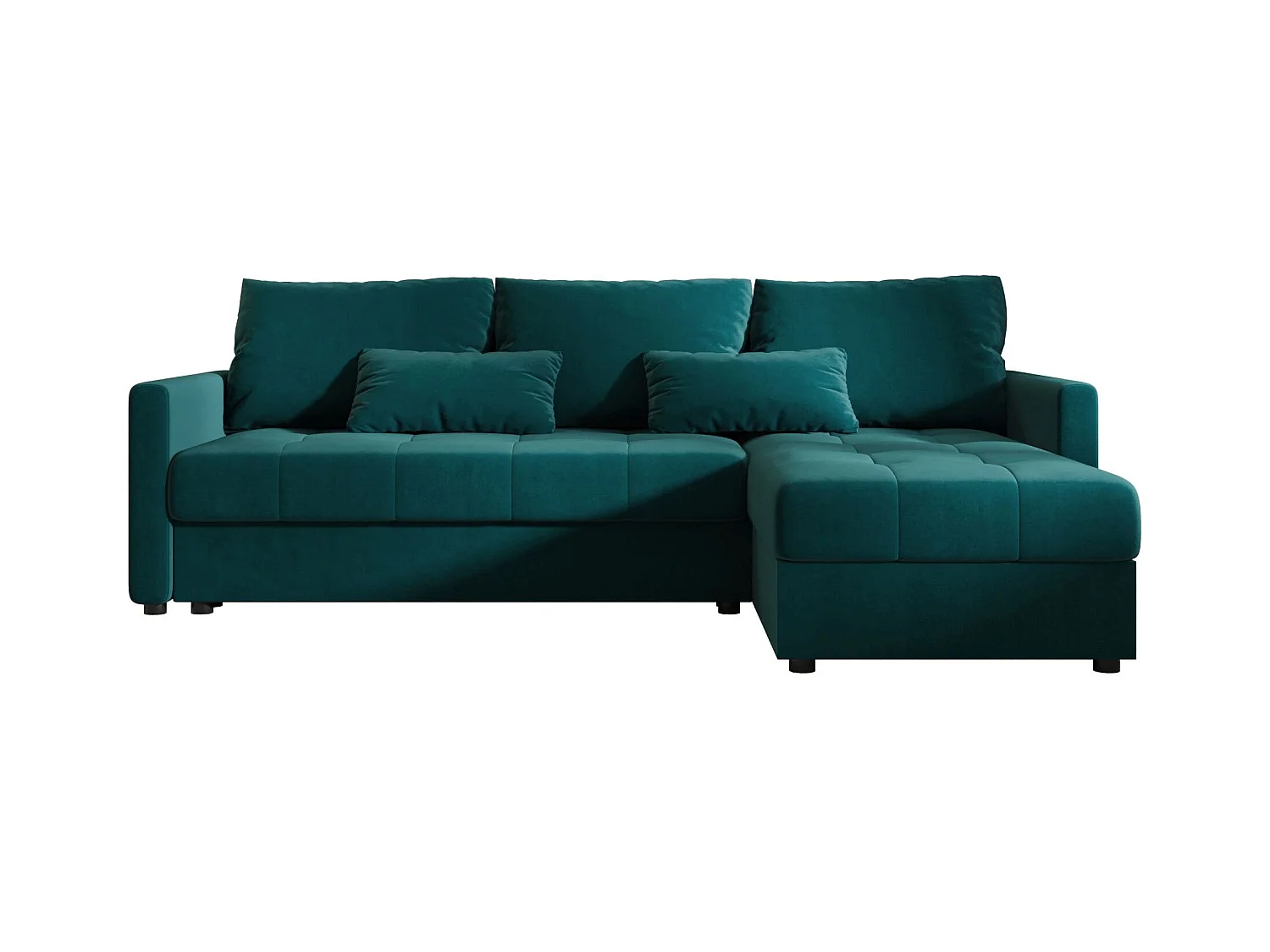 BEDANTE narożnik MOS L BIS Itaka 39 turquoise droite avec fonction de lit canapé en L avec coffre de rangement canapé de salon, canapé convertible