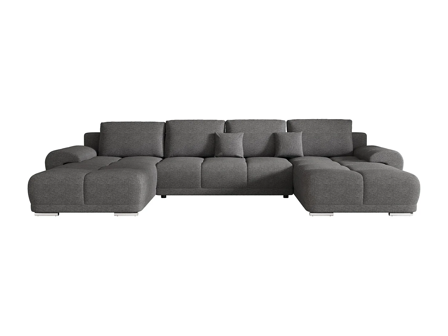 BEDANTE Ecksofa BEGA U Links ARAGON 93 Grau mit Schlaffunktion U-Form Sofa mit Stauraum Bettkasten Wohnzimmersofa Couch Sofa Bettsofa Bettkasten Bettcouch