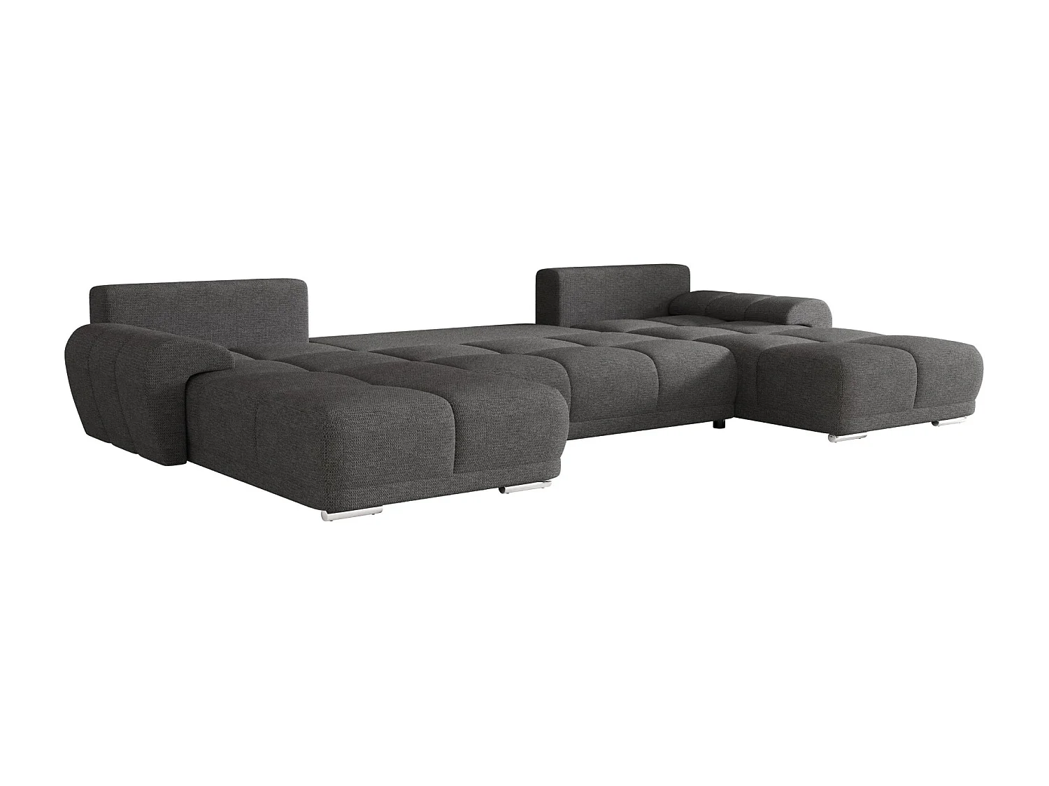 BEDANTE Ecksofa BEGA U Links ARAGON 93 Grau mit Schlaffunktion U-Form Sofa mit Stauraum Bettkasten Wohnzimmersofa Couch Sofa Bettsofa Bettkasten Bettcouch