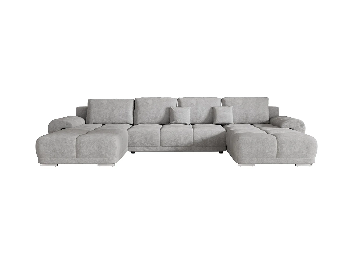 BEDANTE canapé d'angle BEGA U Links TENDER WAY 80 gris avec fonction de couchage canapé en forme de U avec coffre de rangement