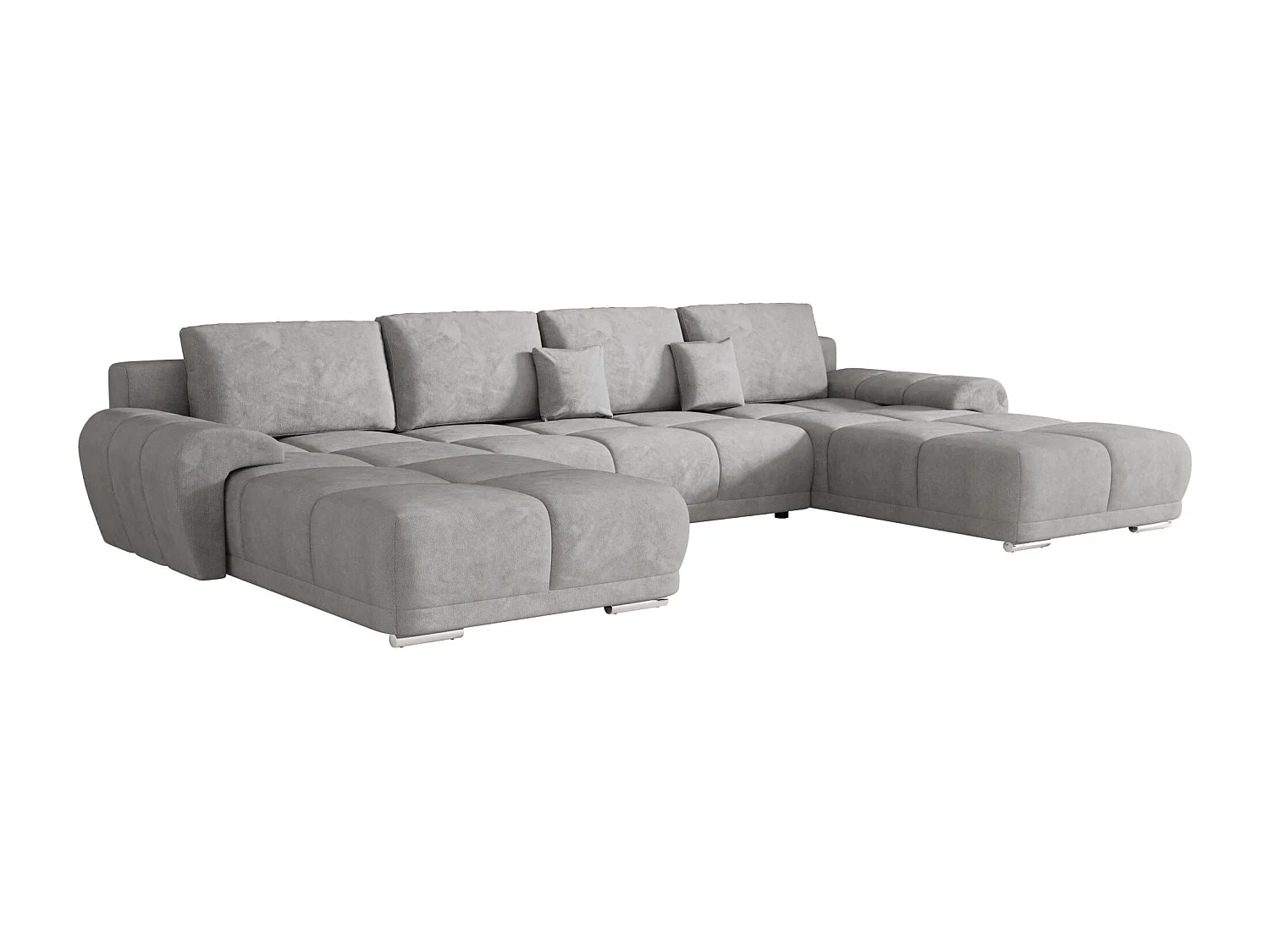 BEDANTE canapé d'angle BEGA U Links TENDER WAY 80 gris avec fonction de couchage canapé en forme de U avec coffre de rangement