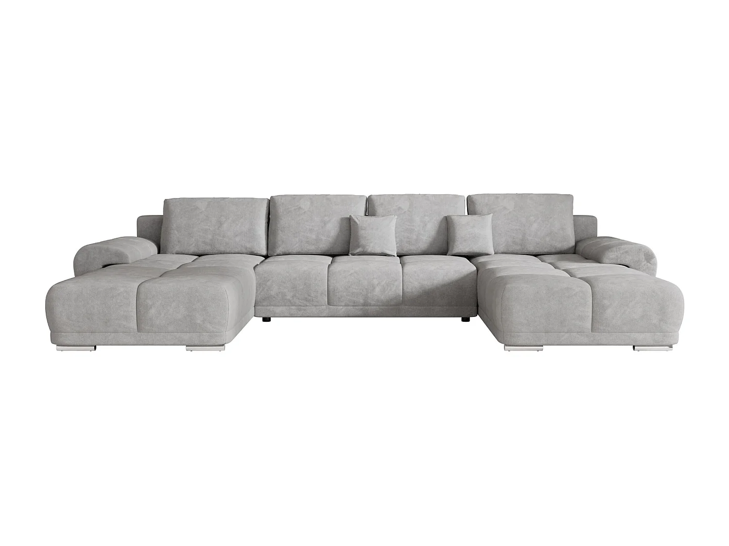 BEDANTE canapé d'angle BEGA U Links TENDER WAY 80 gris avec fonction de couchage canapé en forme de U avec coffre de rangement